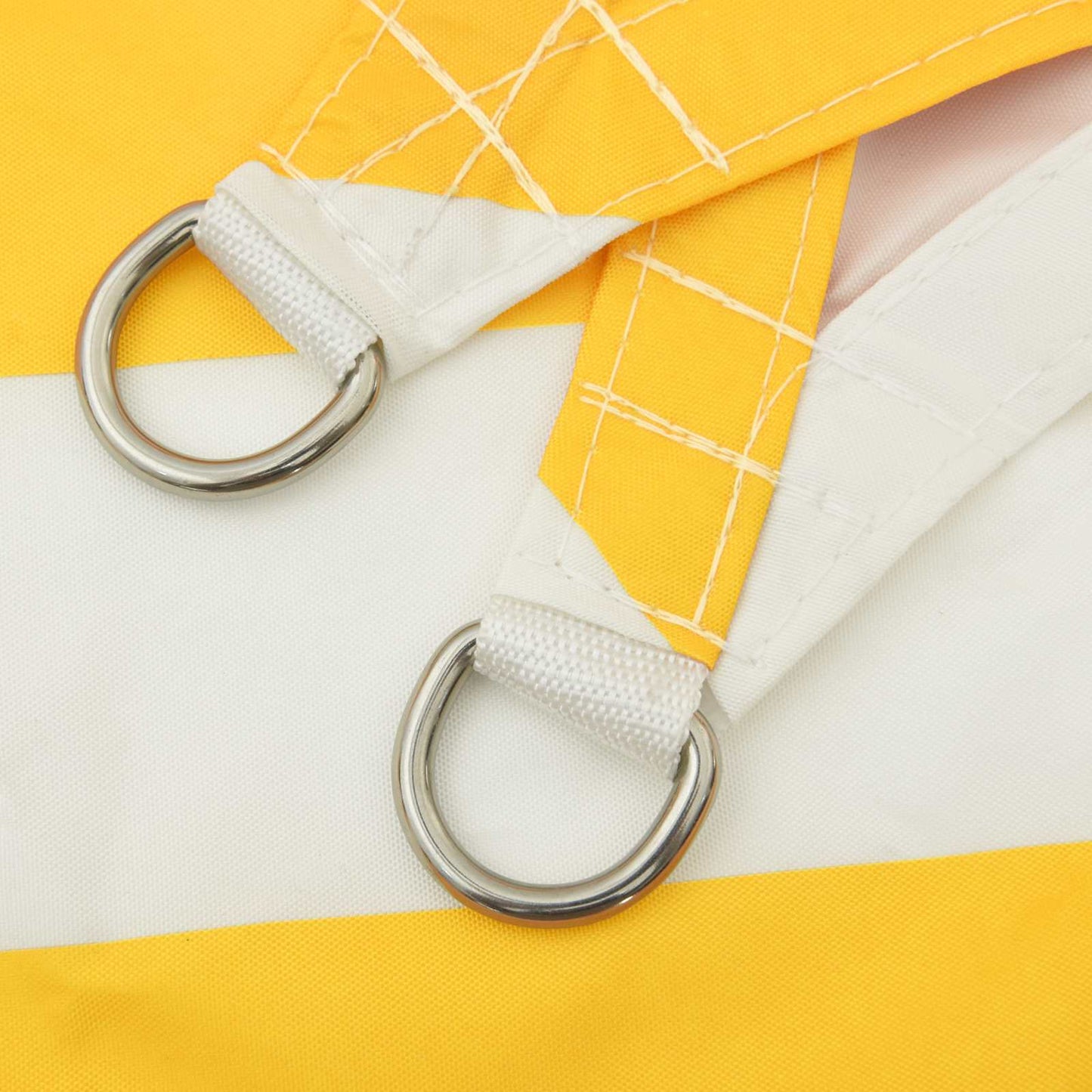 Sun Shade Sail Yellow and White 7 x 5 x 5 m