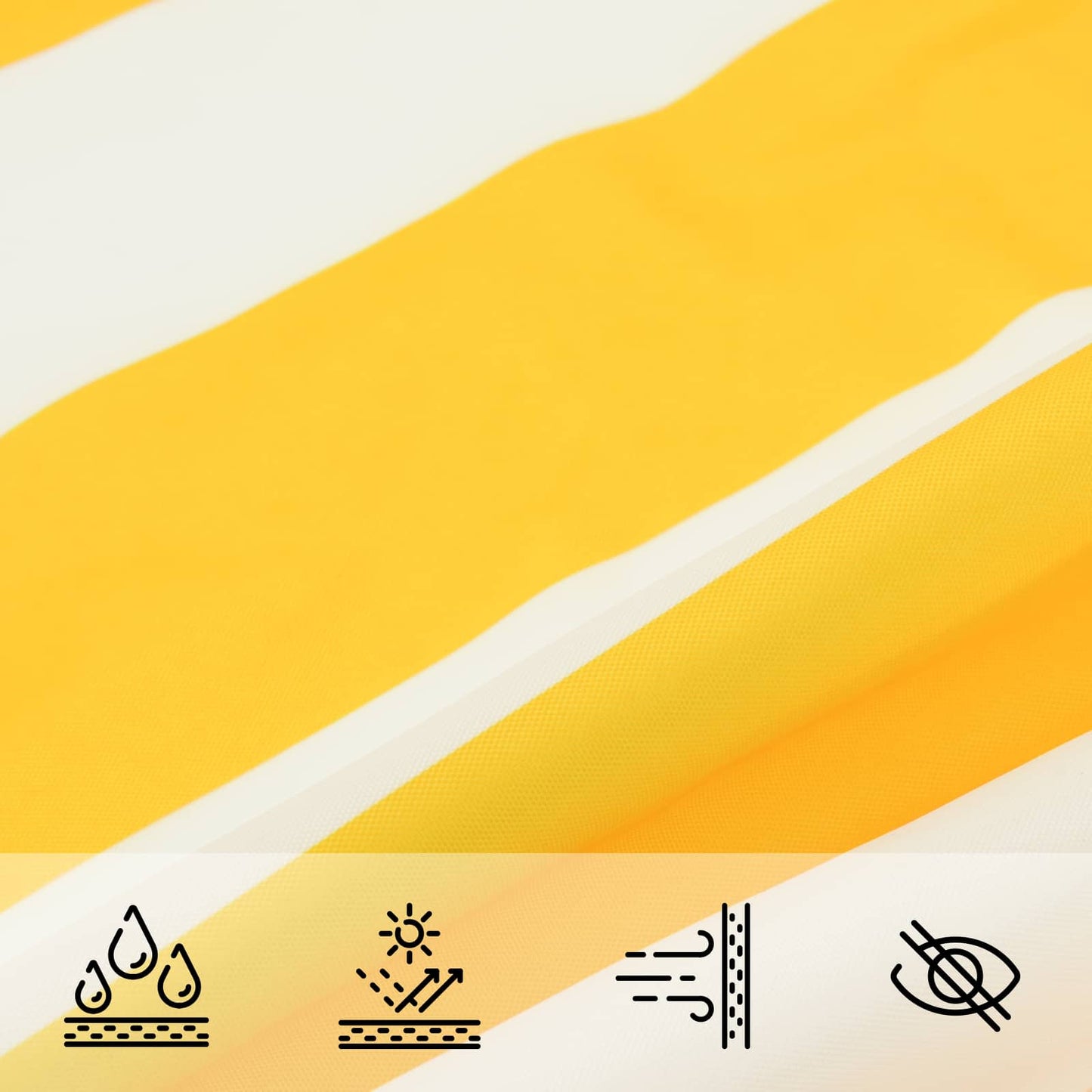Sun Shade Sail Yellow and White 3.6 x 3.6 x 3.6 m