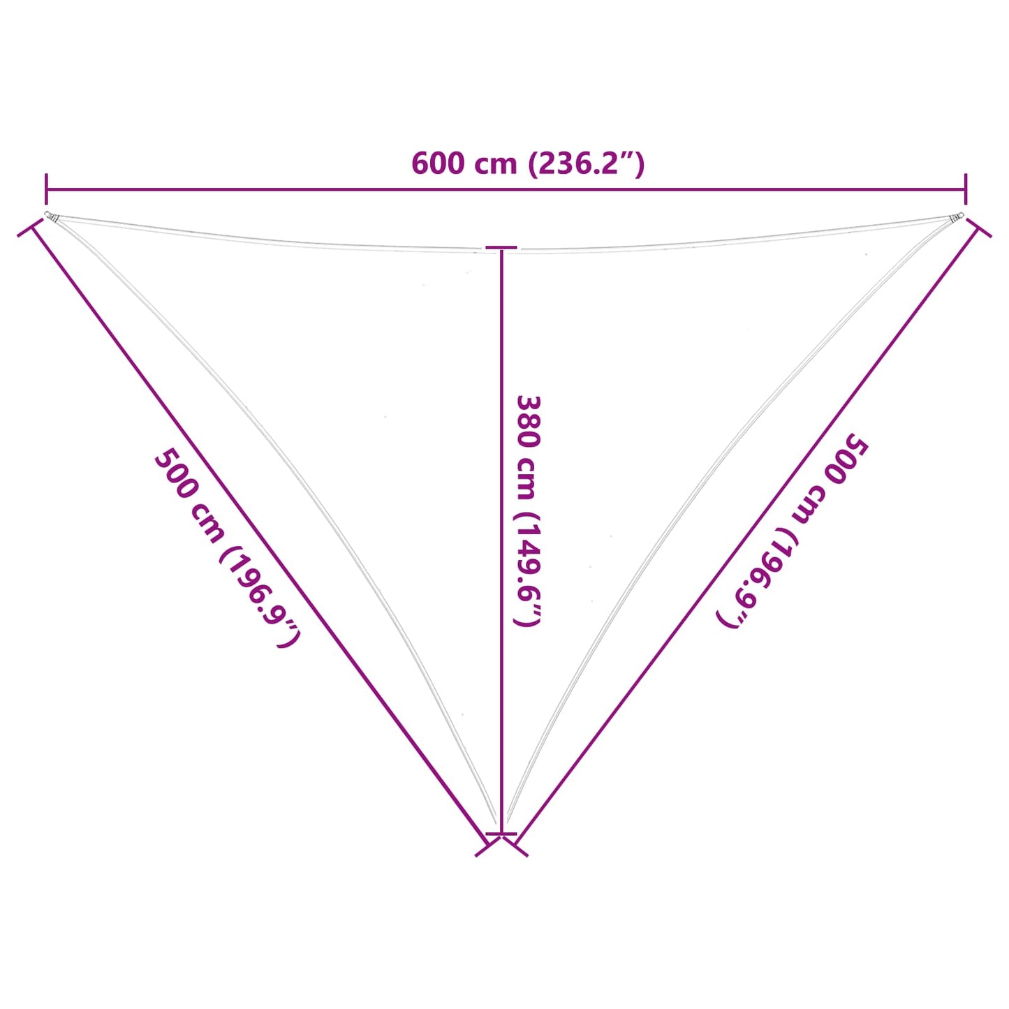 Sun Shade Sail Yellow and White 5 x 5 x 6 m