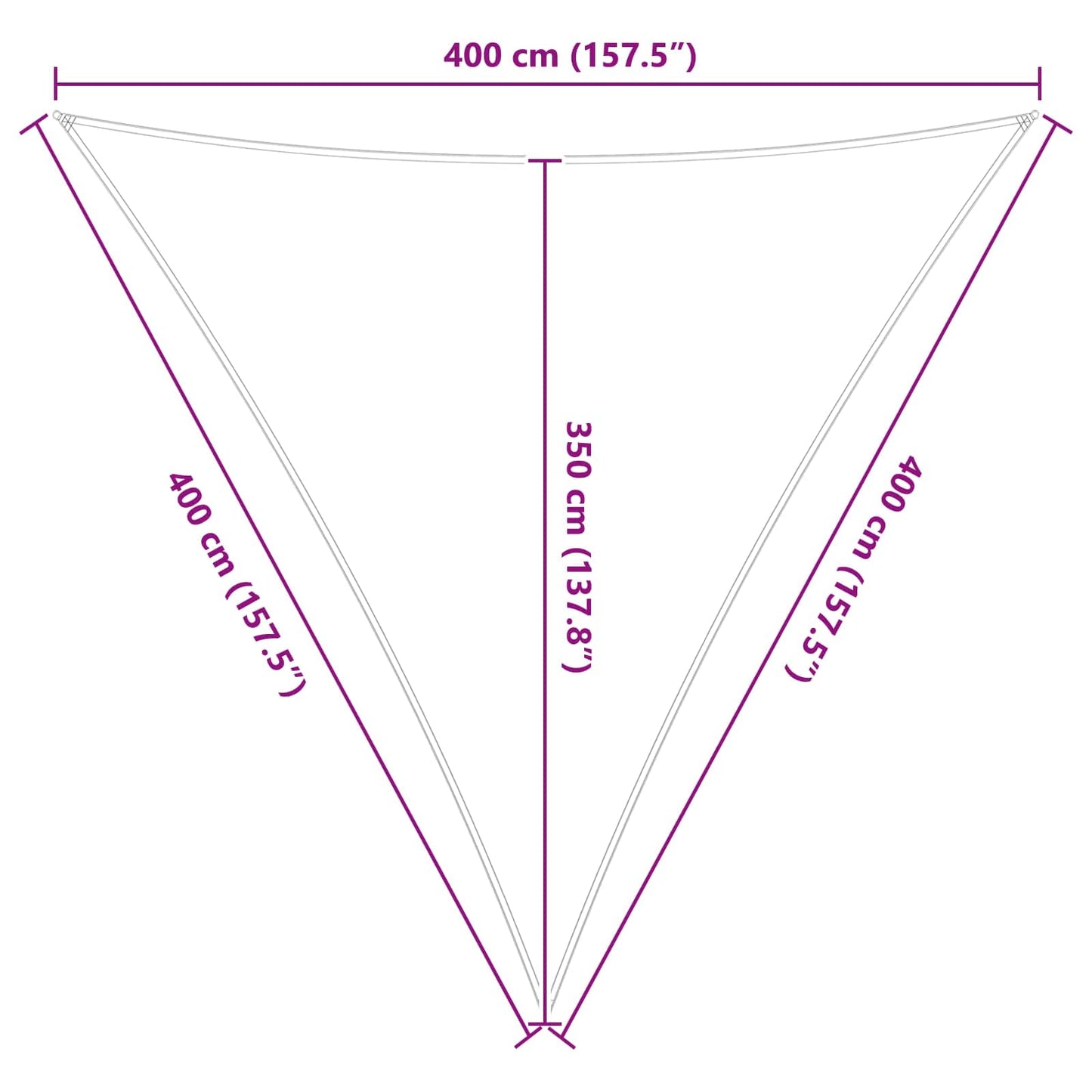 Sun Shade Sail Blue and White 4 x 4 x 4 m 100% Polyester Oxford