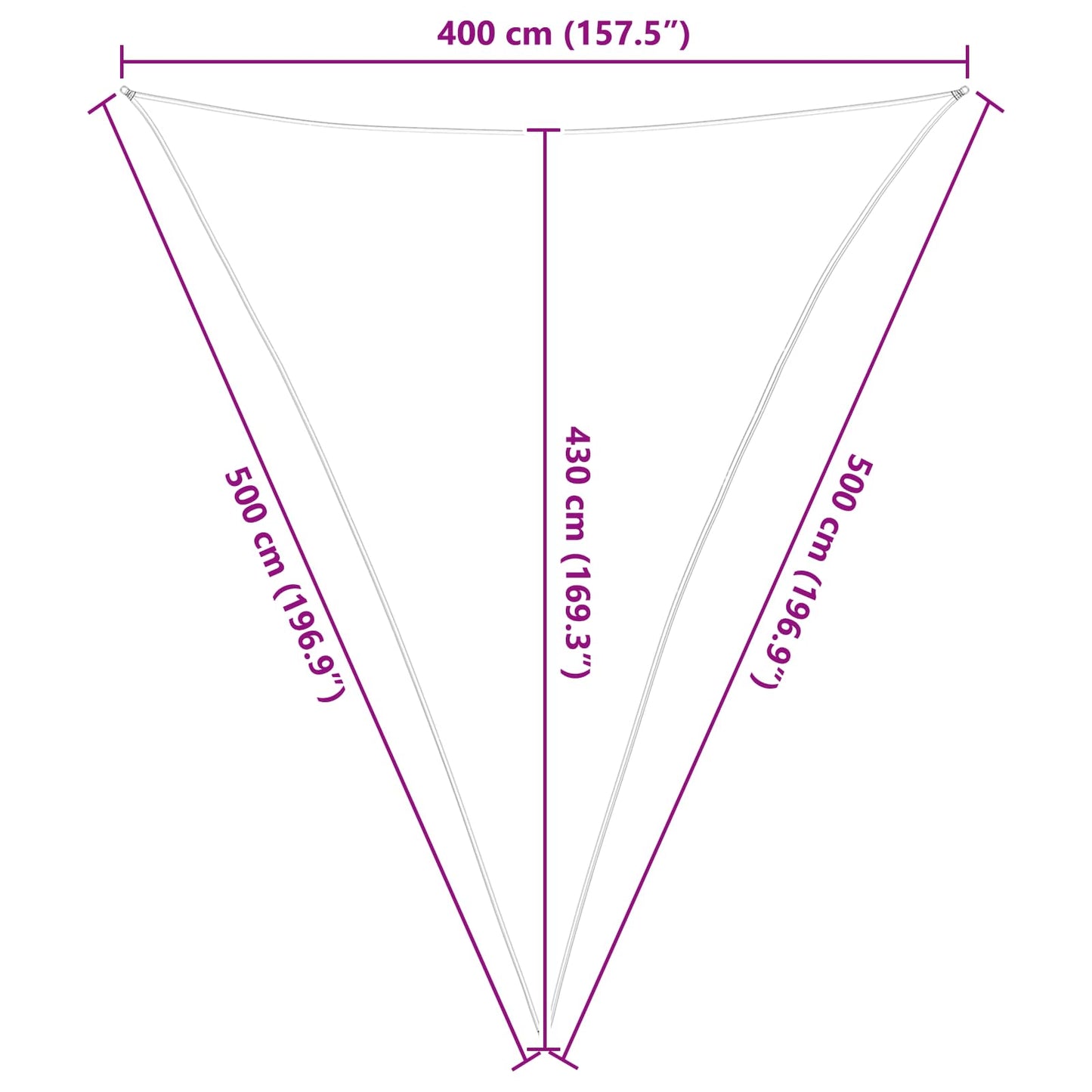 Sun Shade Sail Blue and White 4 x 5 x 5 m 100% Polyester Oxford