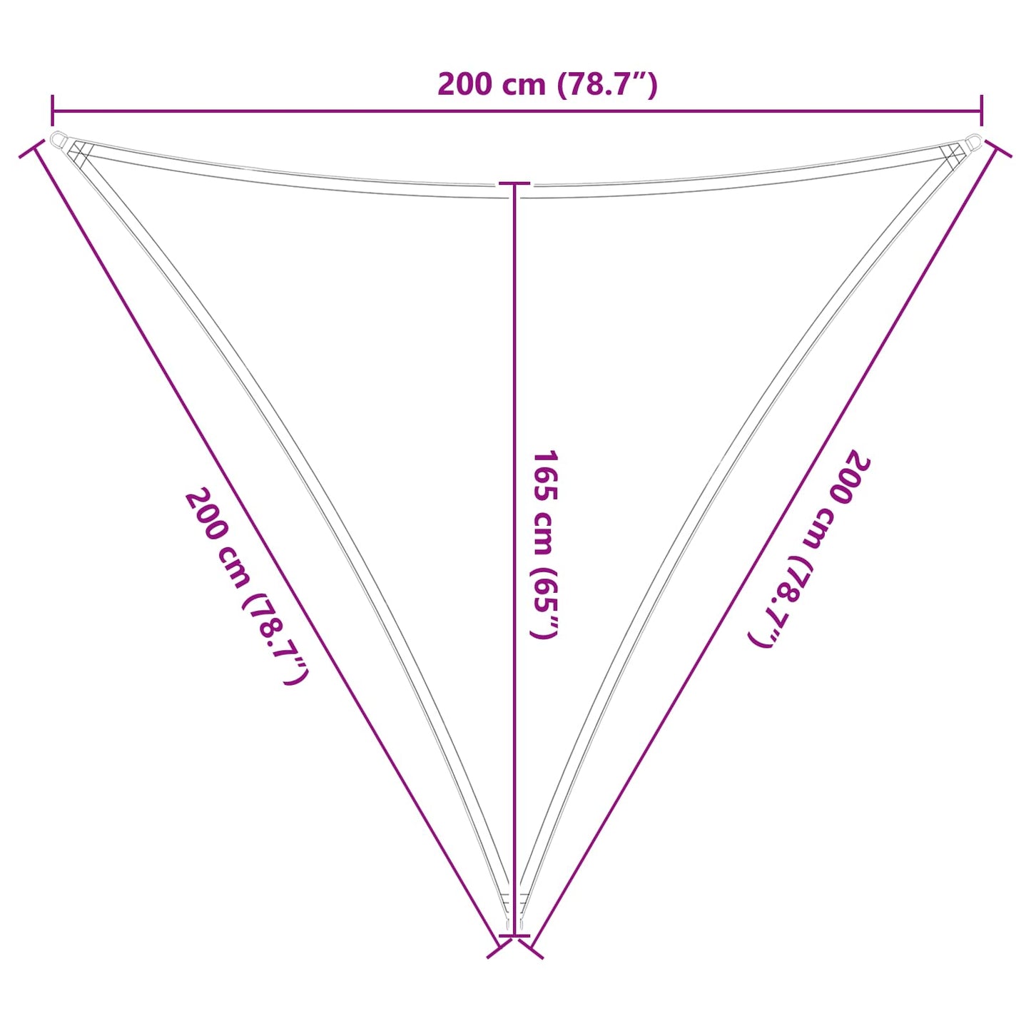 Sun Shade Sail Light Grey and White 2 x 2 x 2 m