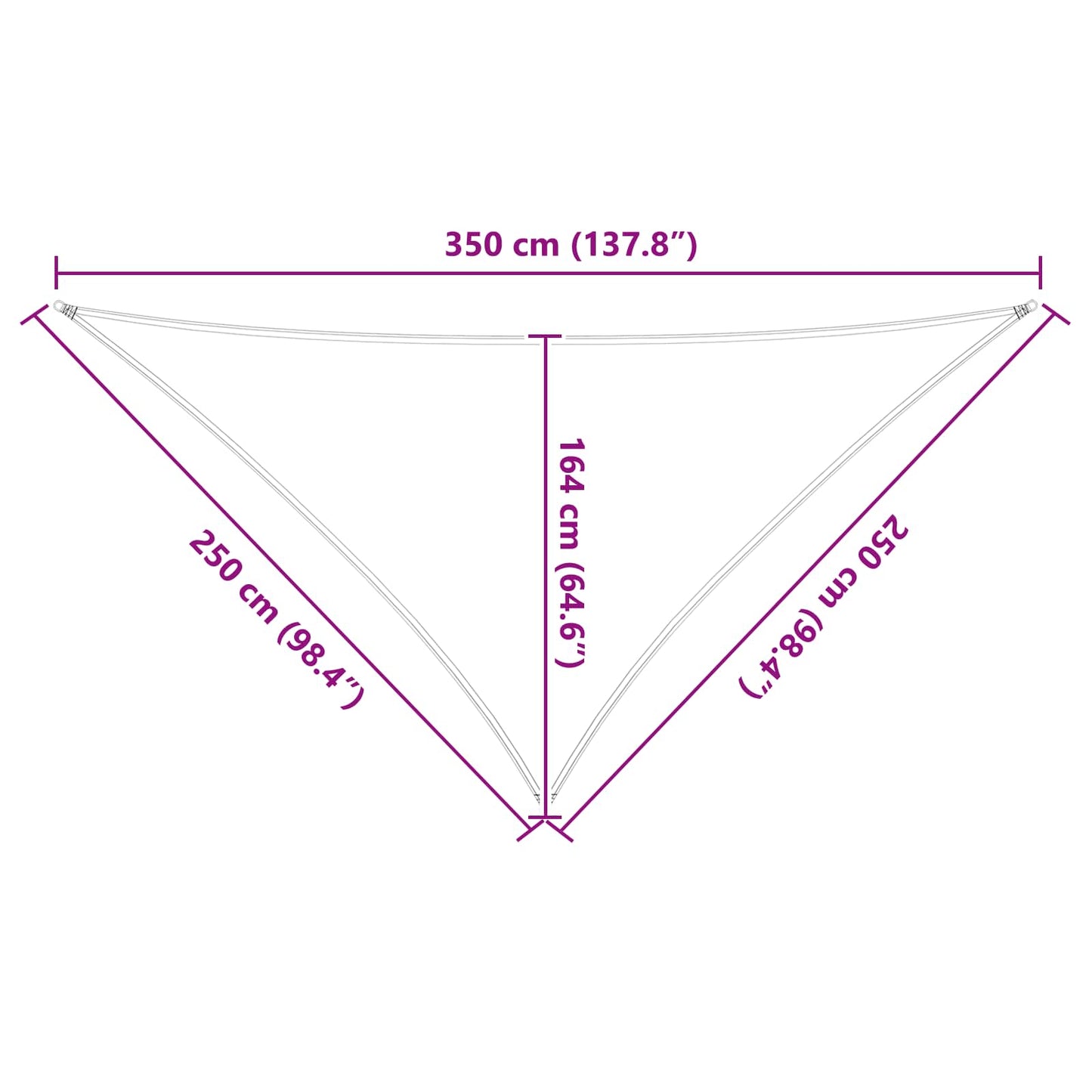 Sun Shade Sail Light Grey and White 2.5 x 2.5 x 3.5 m