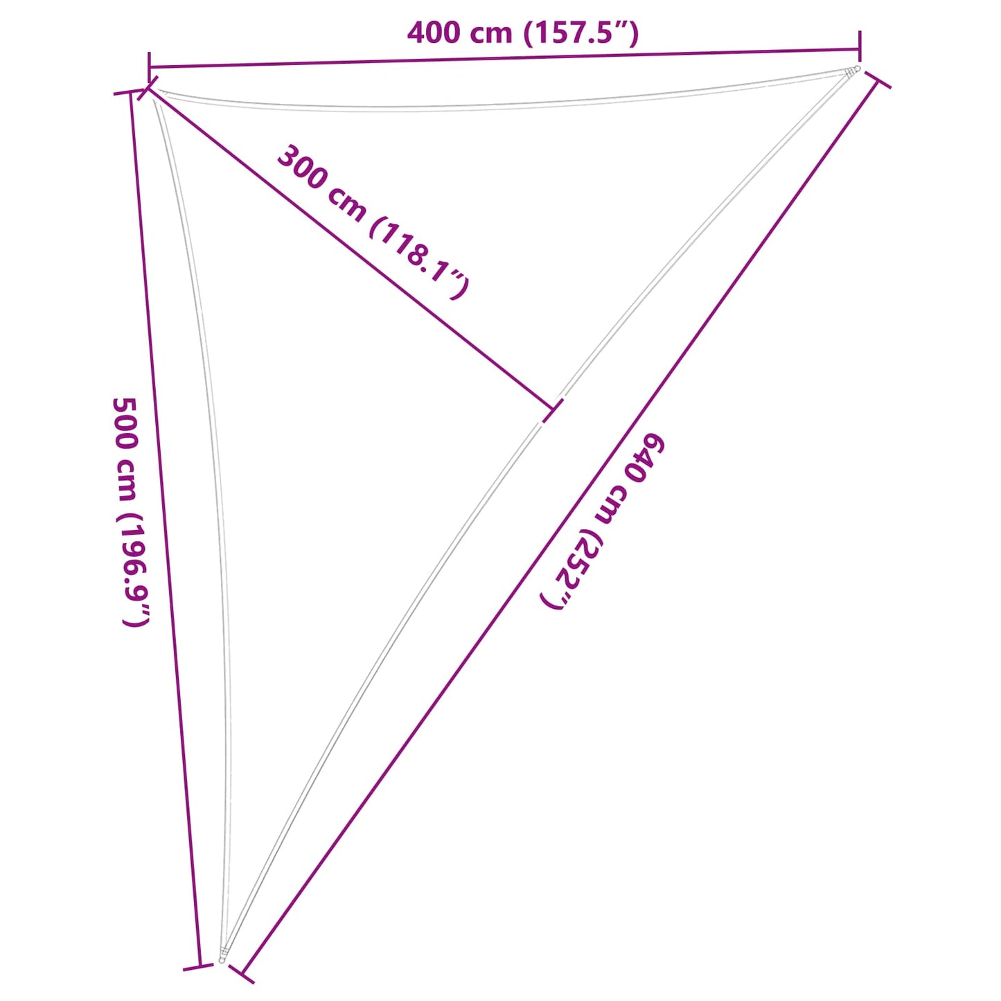 Sun Shade Sail Light Grey and White 4 x 5 x 6.4 m