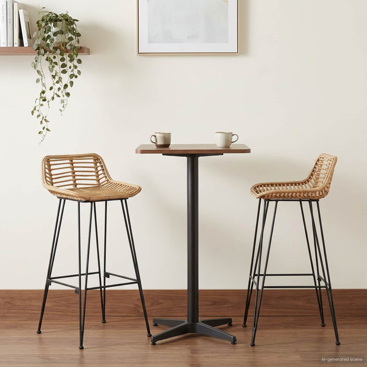 Bar Chair 44 x 46 x 91 cm Rod Iron Dia, 10mm