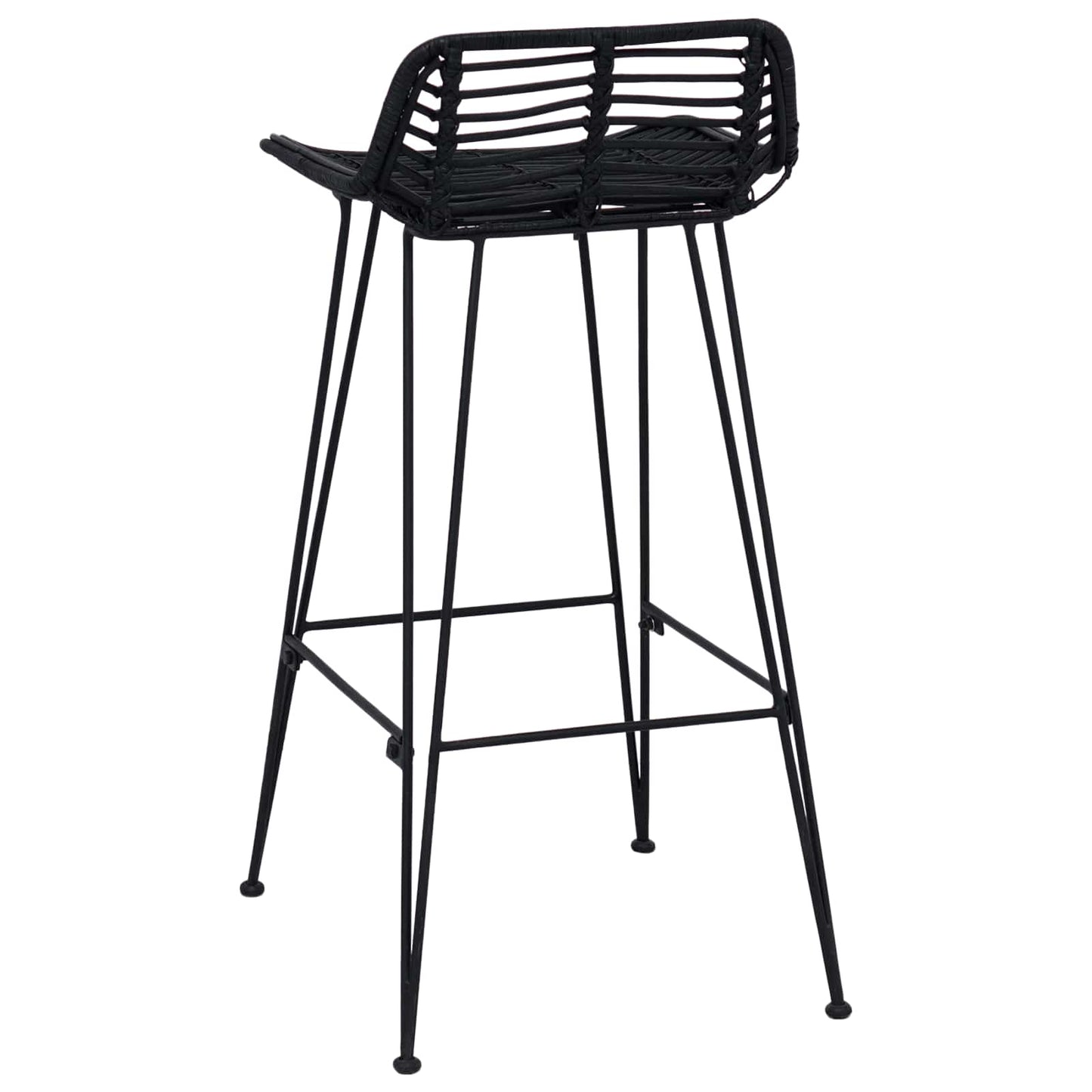 Bar Stool 2 pcs Black 44 x 46 x 91 cm Rattan and Steel