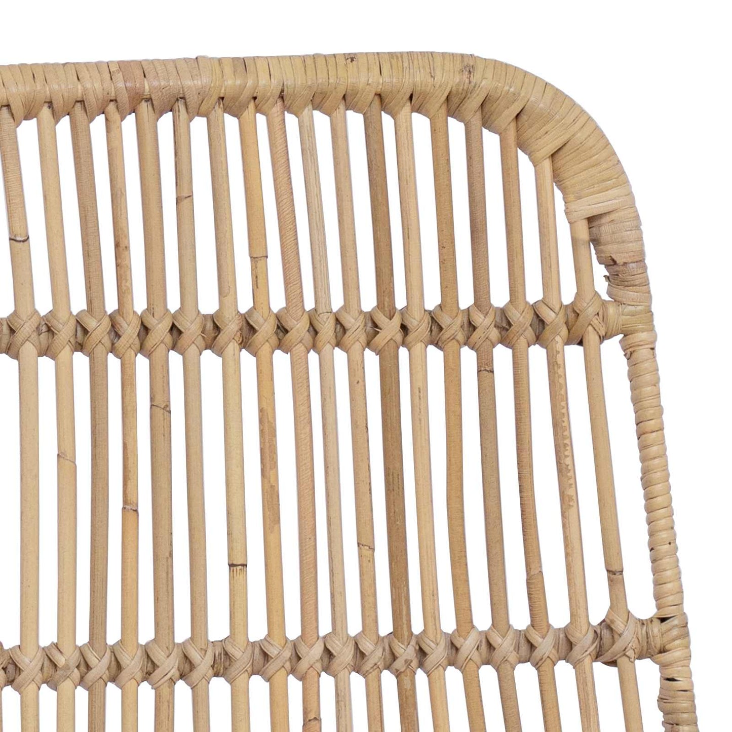 Dinning Chair 2 pcs Natural 41 x 55 x 85 cm Rattan and Steel
