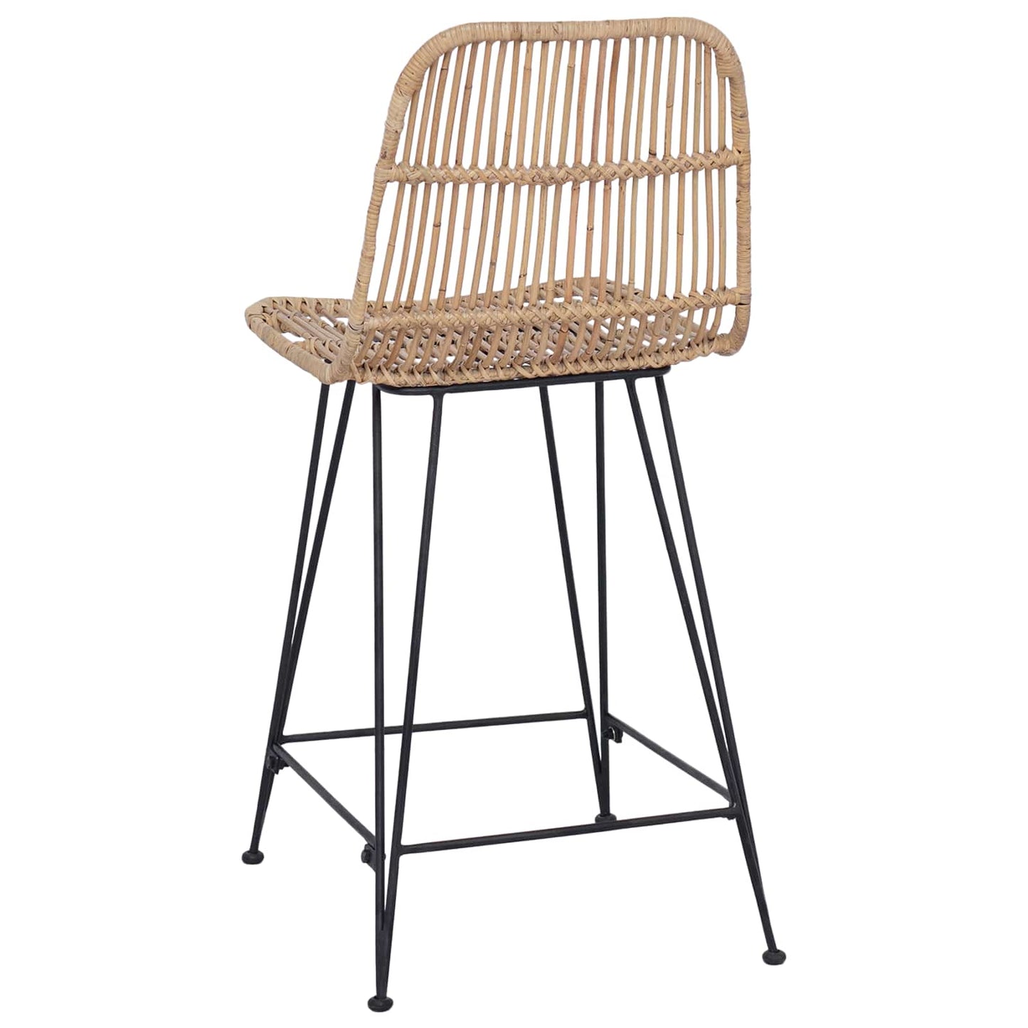 Bar Stool 2 pcs Natural 44 x 54 x 96 cm Rattan and Steel