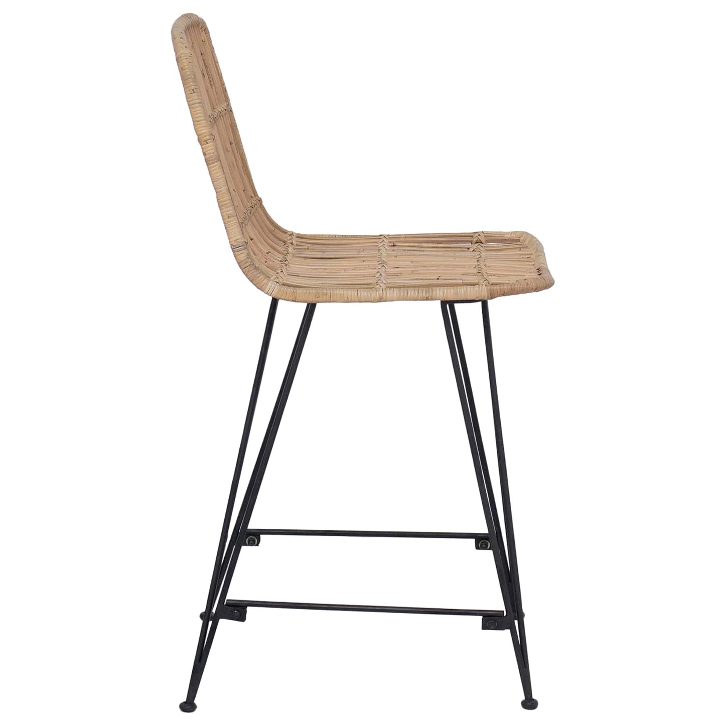 Bar Stool 2 pcs Natural 44 x 54 x 96 cm Rattan and Steel