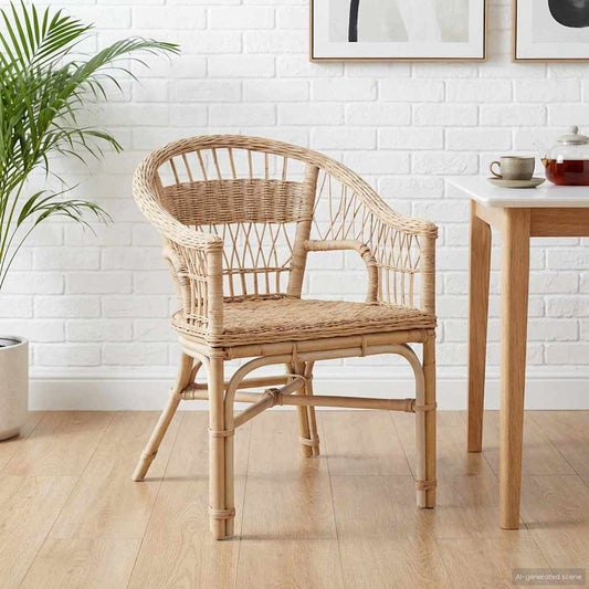 Stacking Chair Rattan Natural 60 x 60 x 81 cm