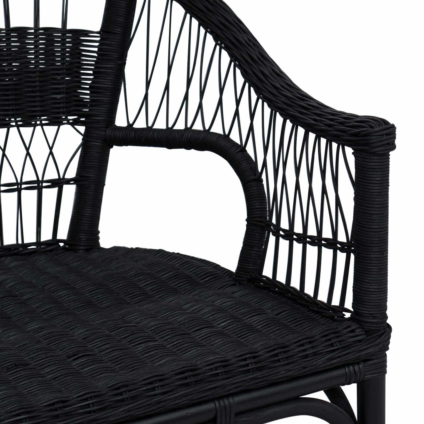 Stacking Chair Black 60 x 60 x 81 cm Rattan