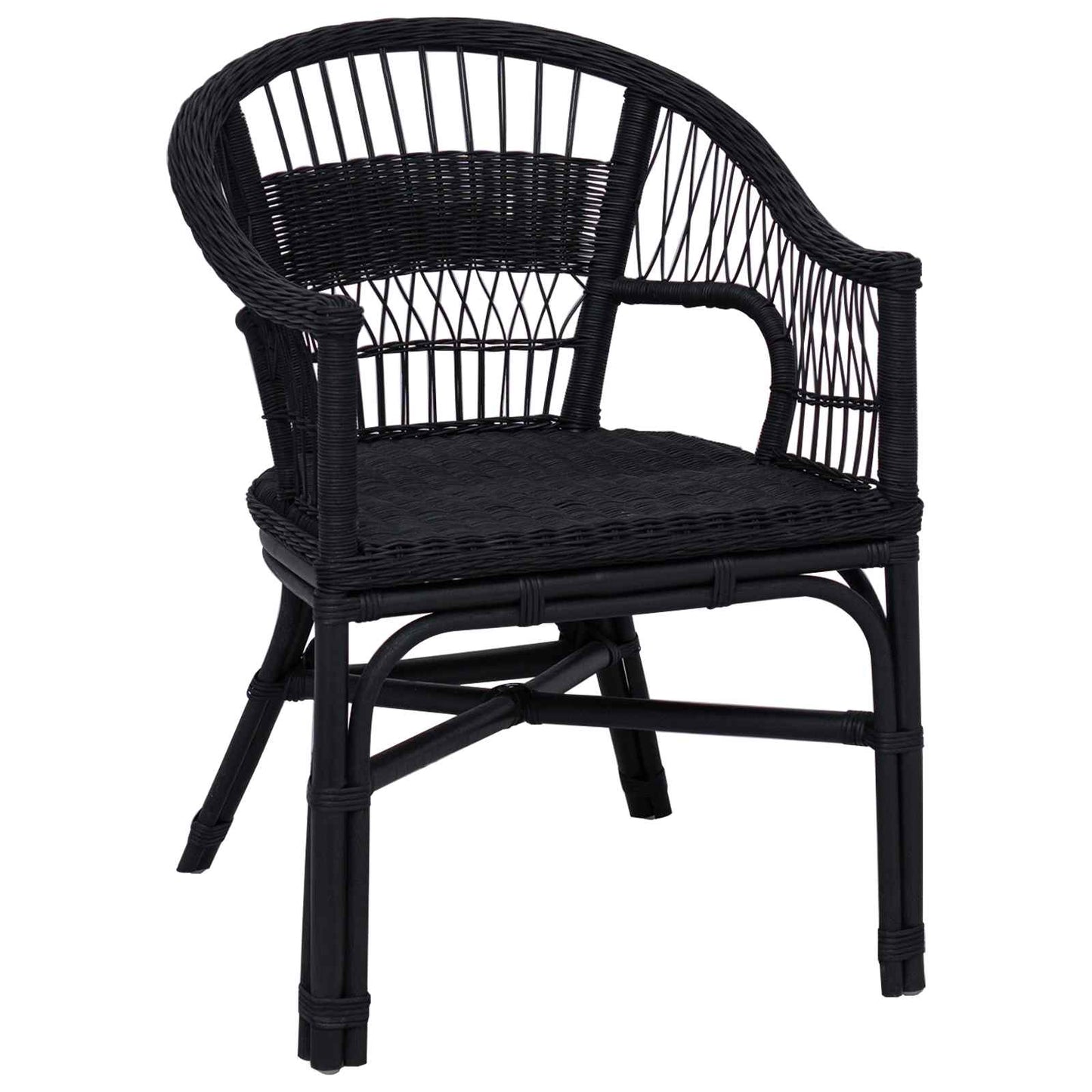Stacking Chair Black 60 x 60 x 81 cm Rattan