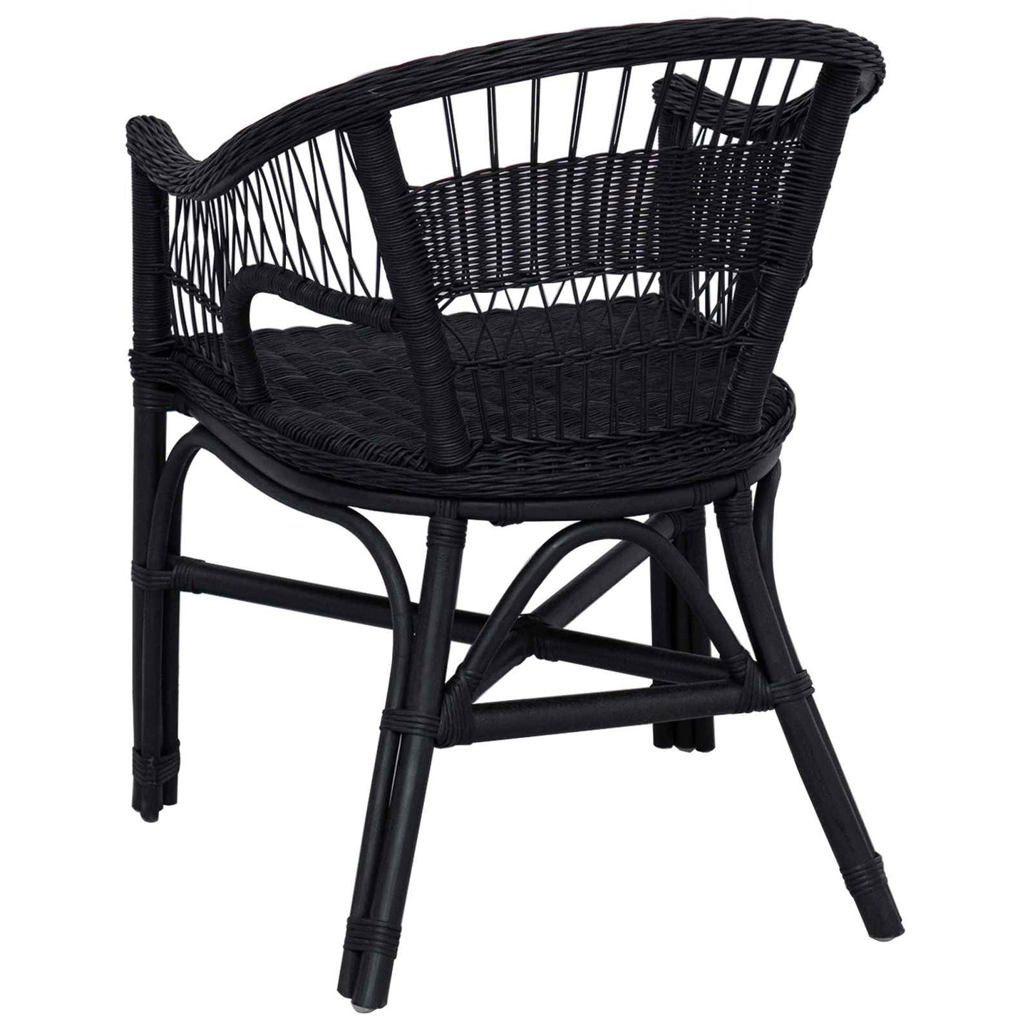 Stacking Chair Black 60 x 60 x 81 cm Rattan