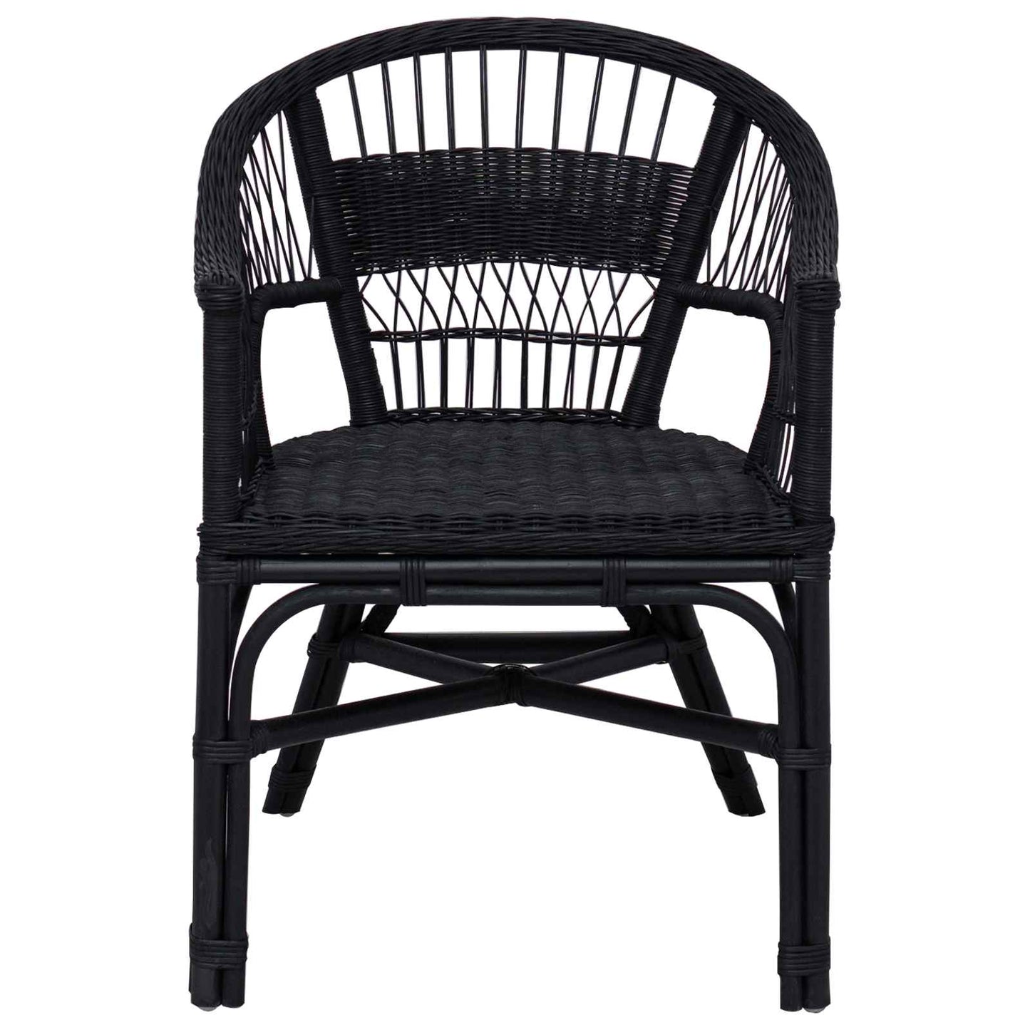 Stacking Chair Black 60 x 60 x 81 cm Rattan