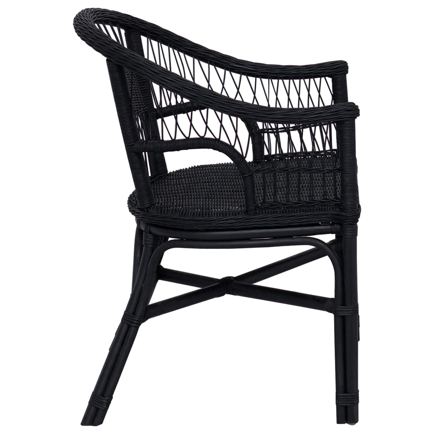 Stacking Chair Black 60 x 60 x 81 cm Rattan