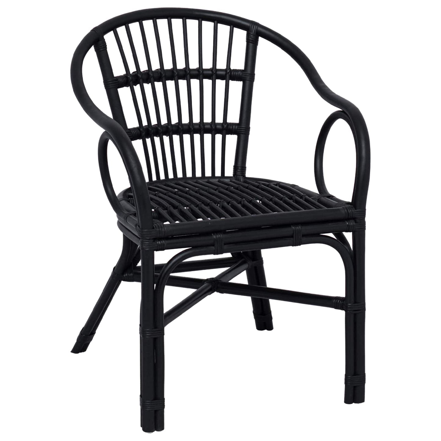Stacking Chair Black 58 x 60 x 81 cm Rattan