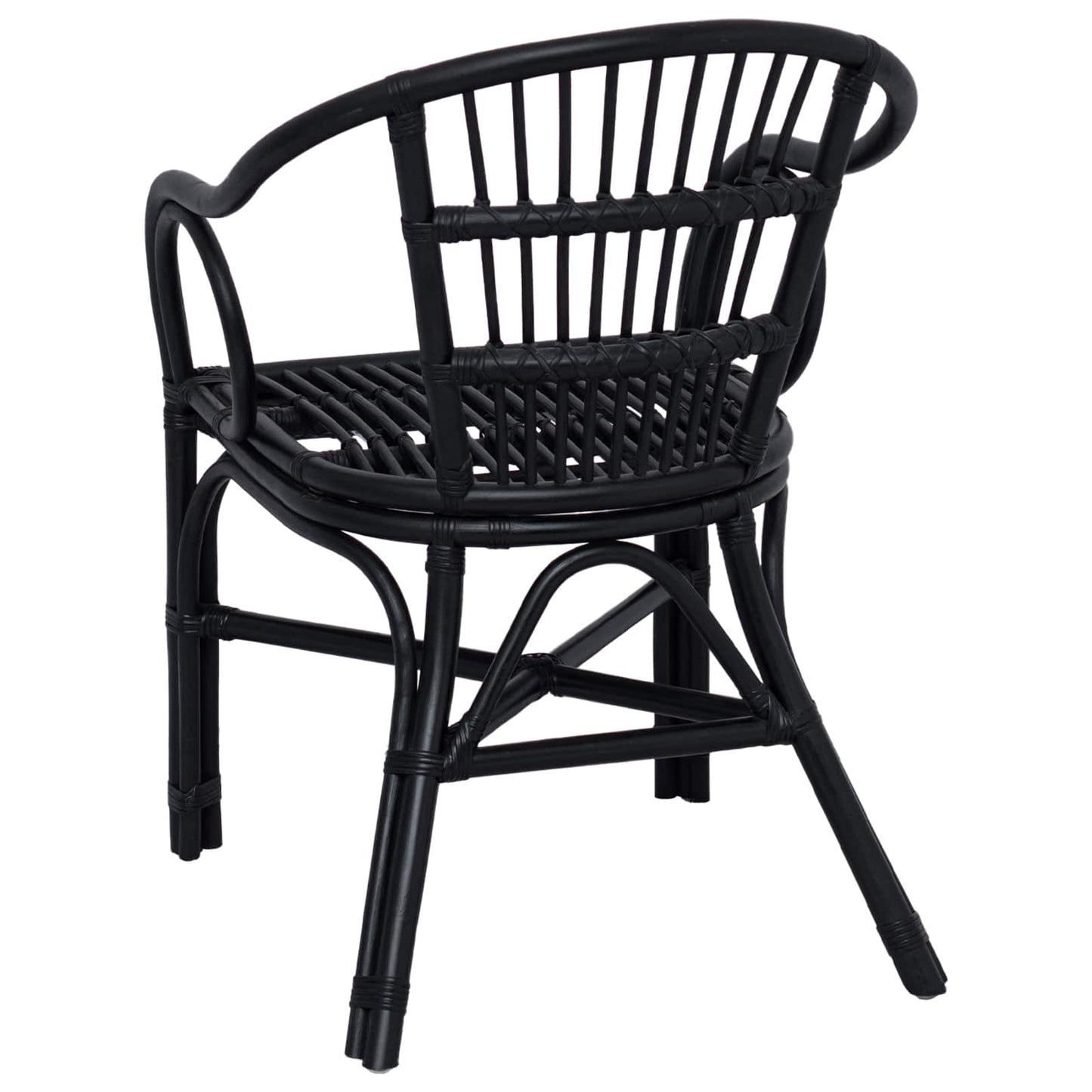 Stacking Chair Black 58 x 60 x 81 cm Rattan