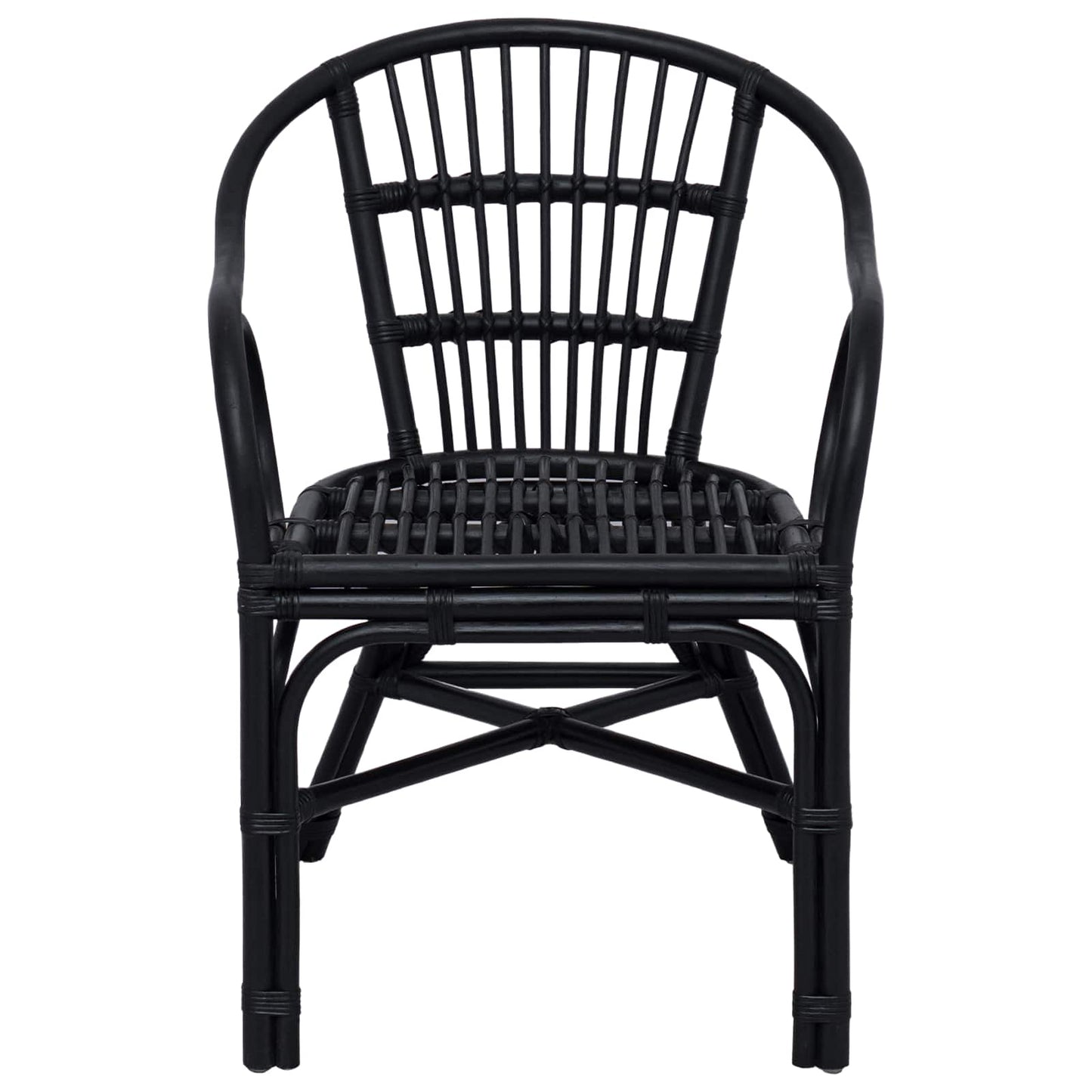 Stacking Chair Black 58 x 60 x 81 cm Rattan
