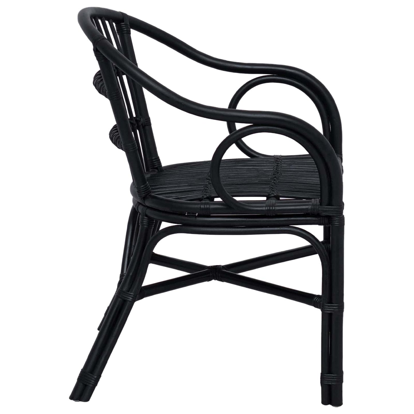 Stacking Chair Black 58 x 60 x 81 cm Rattan