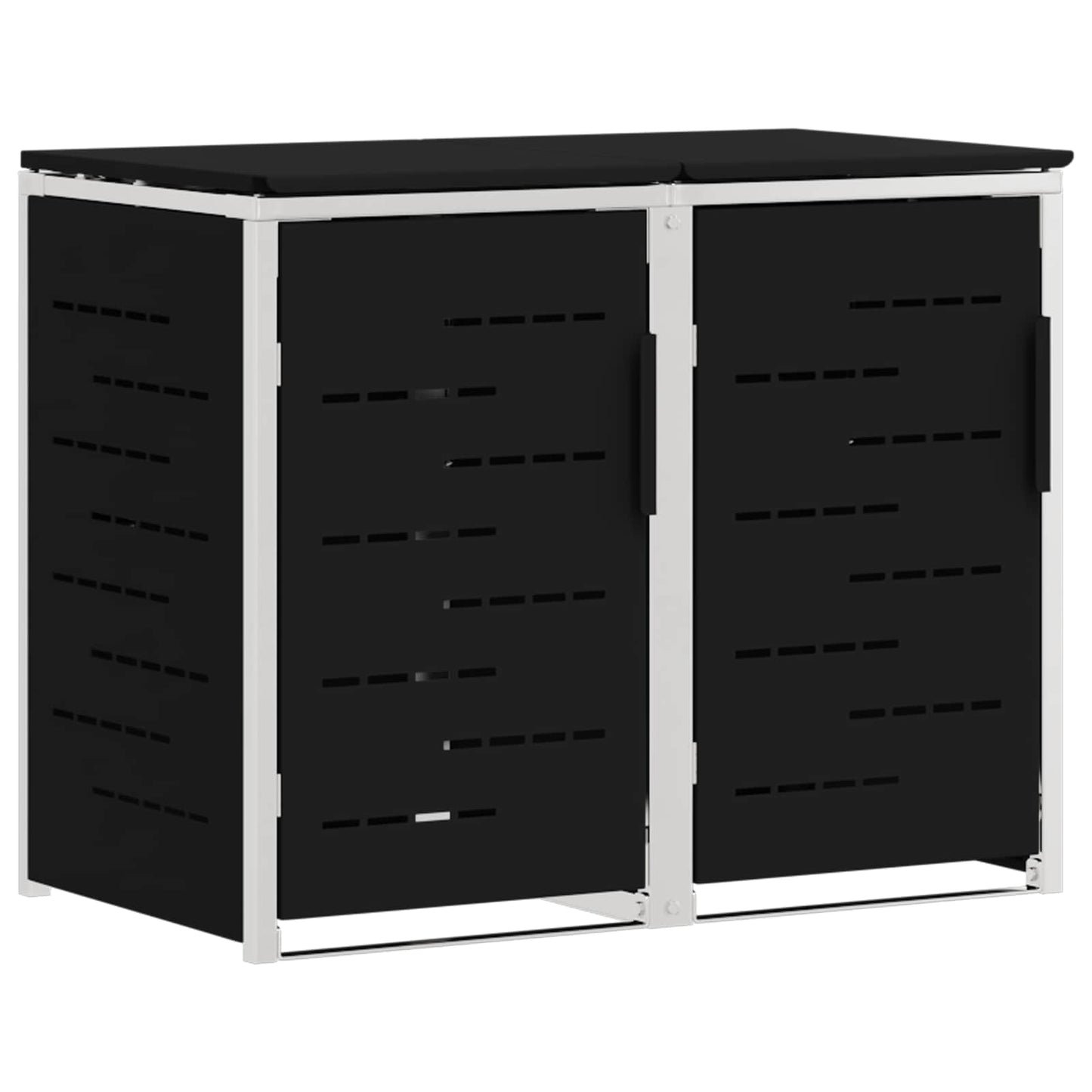 Wheelie Bin Storage Black 138 x 77.5 x 112.5 cm Stainless Steel