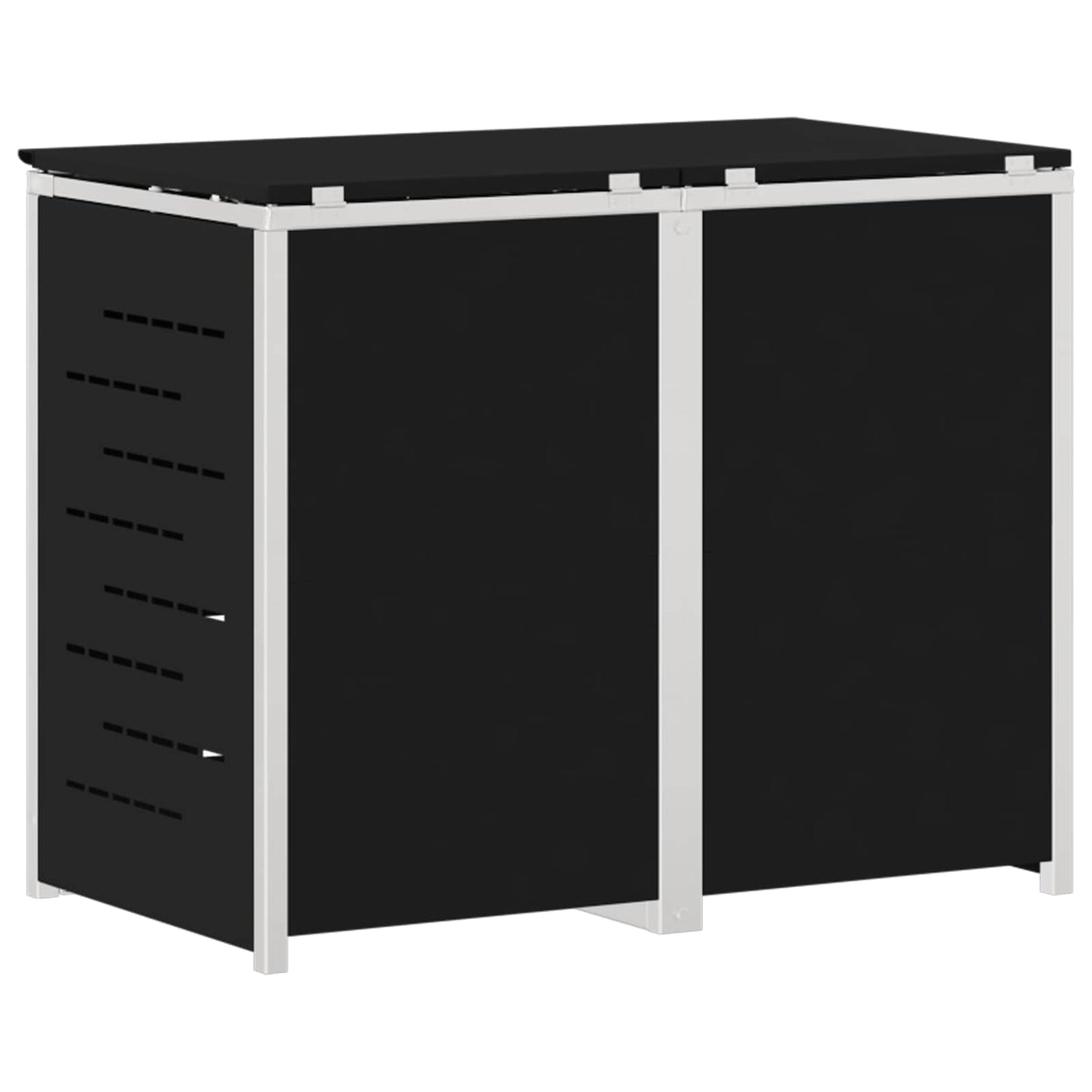 Wheelie Bin Storage Black 138 x 77.5 x 112.5 cm Stainless Steel