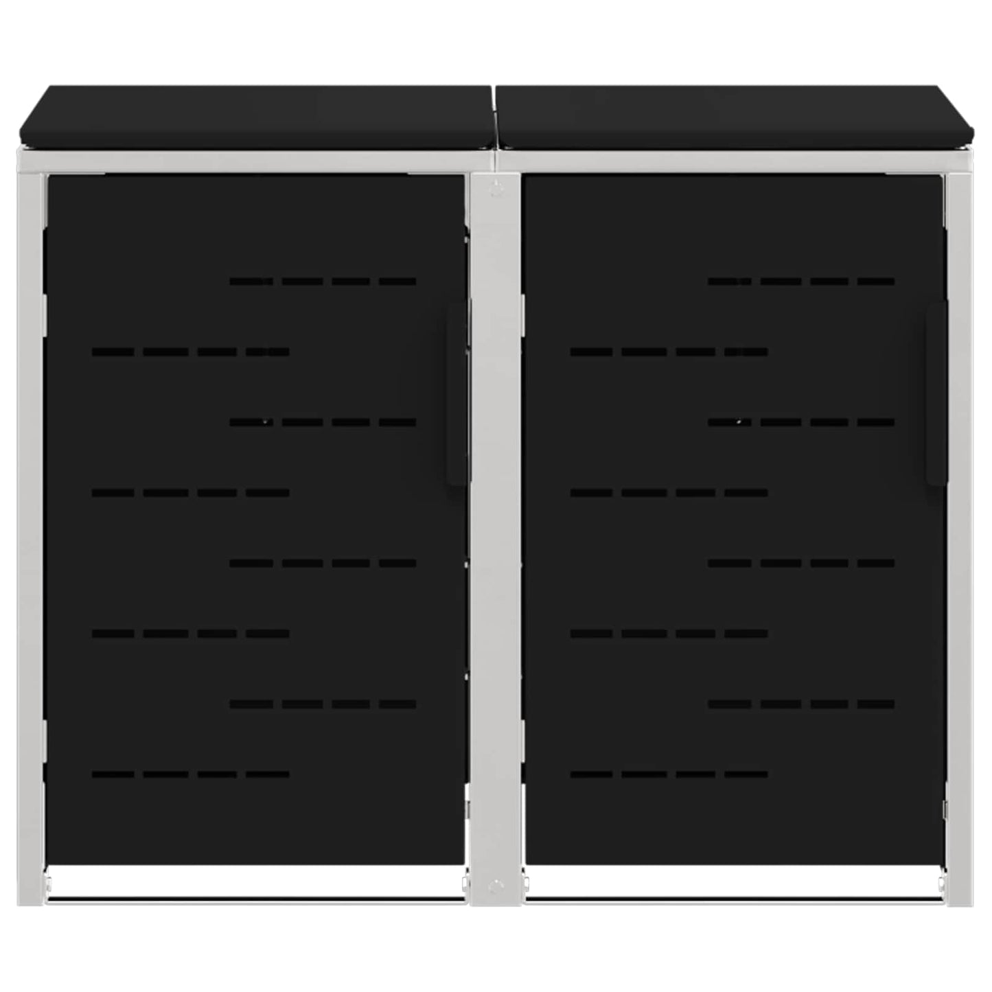 Wheelie Bin Storage Black 138 x 77.5 x 112.5 cm Stainless Steel