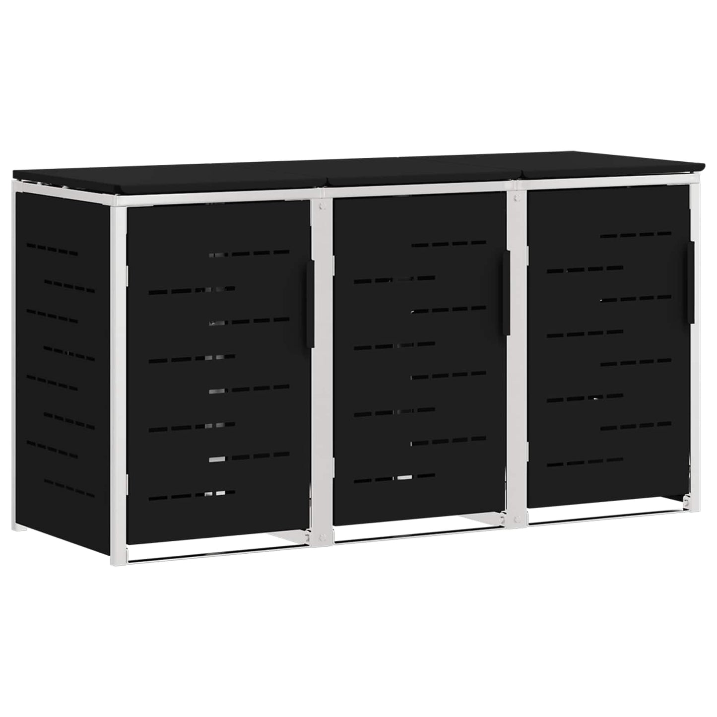 Wheelie Bin Storage Black 207 x 77.5 x 112.5 cm Stainless Steel