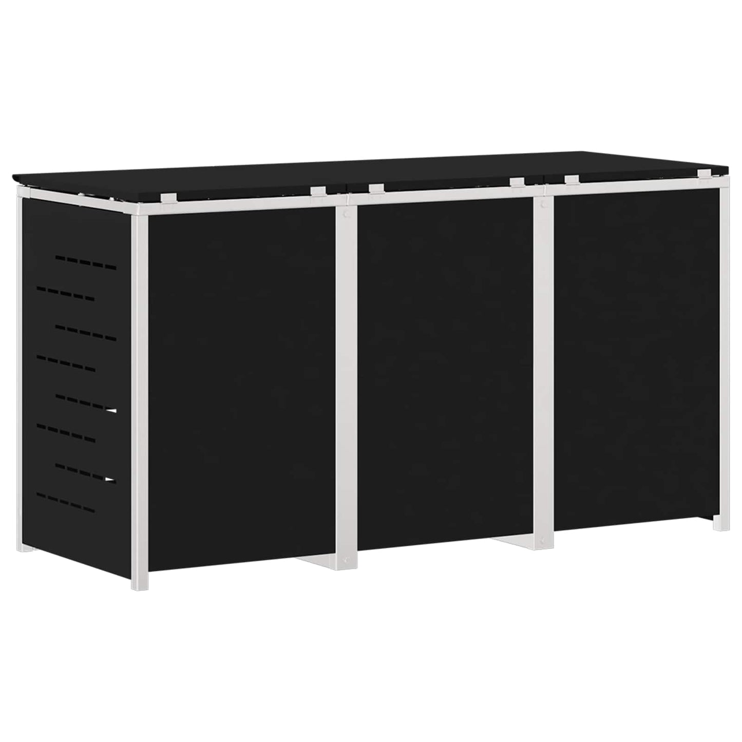 Wheelie Bin Storage Black 207 x 77.5 x 112.5 cm Stainless Steel