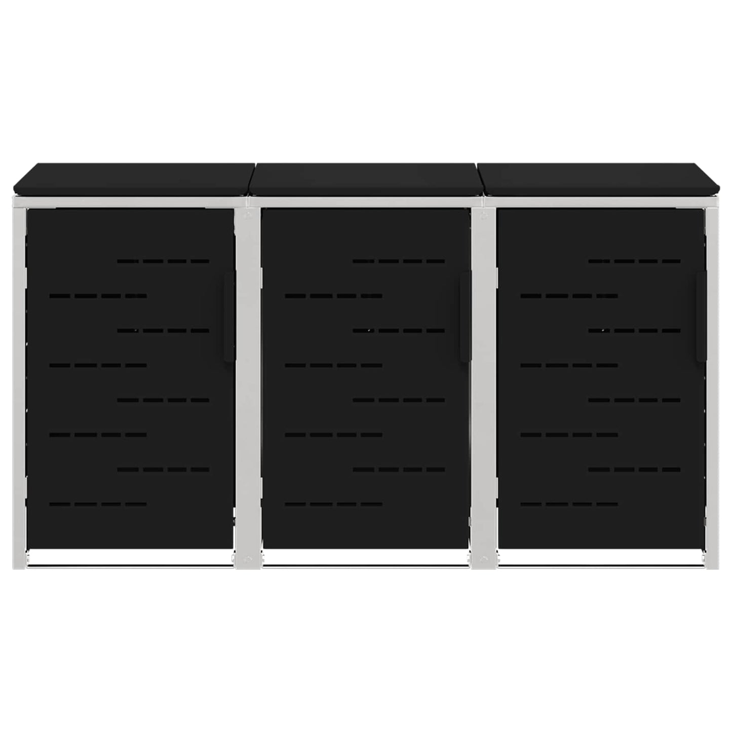 Wheelie Bin Storage Black 207 x 77.5 x 112.5 cm Stainless Steel