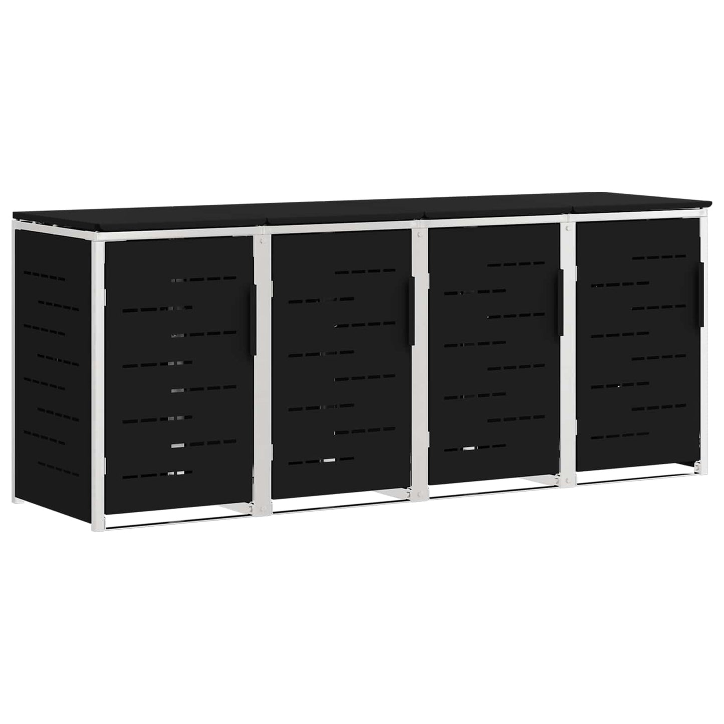 Wheelie Bin Storage Black 276 x 77.5 x 112.5 cm Stainless Steel