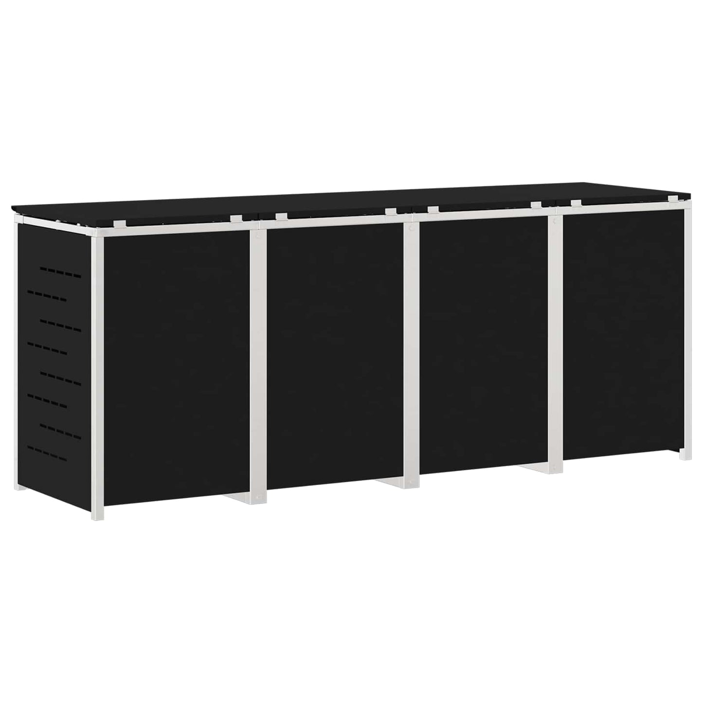 Wheelie Bin Storage Black 276 x 77.5 x 112.5 cm Stainless Steel