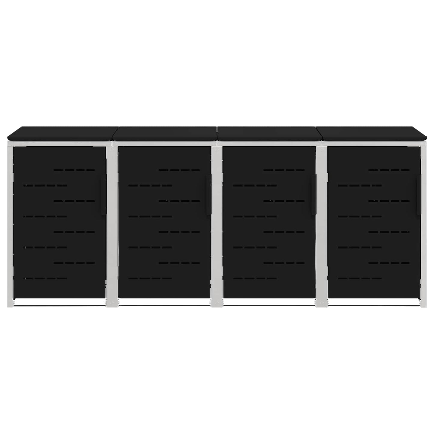 Wheelie Bin Storage Black 276 x 77.5 x 112.5 cm Stainless Steel