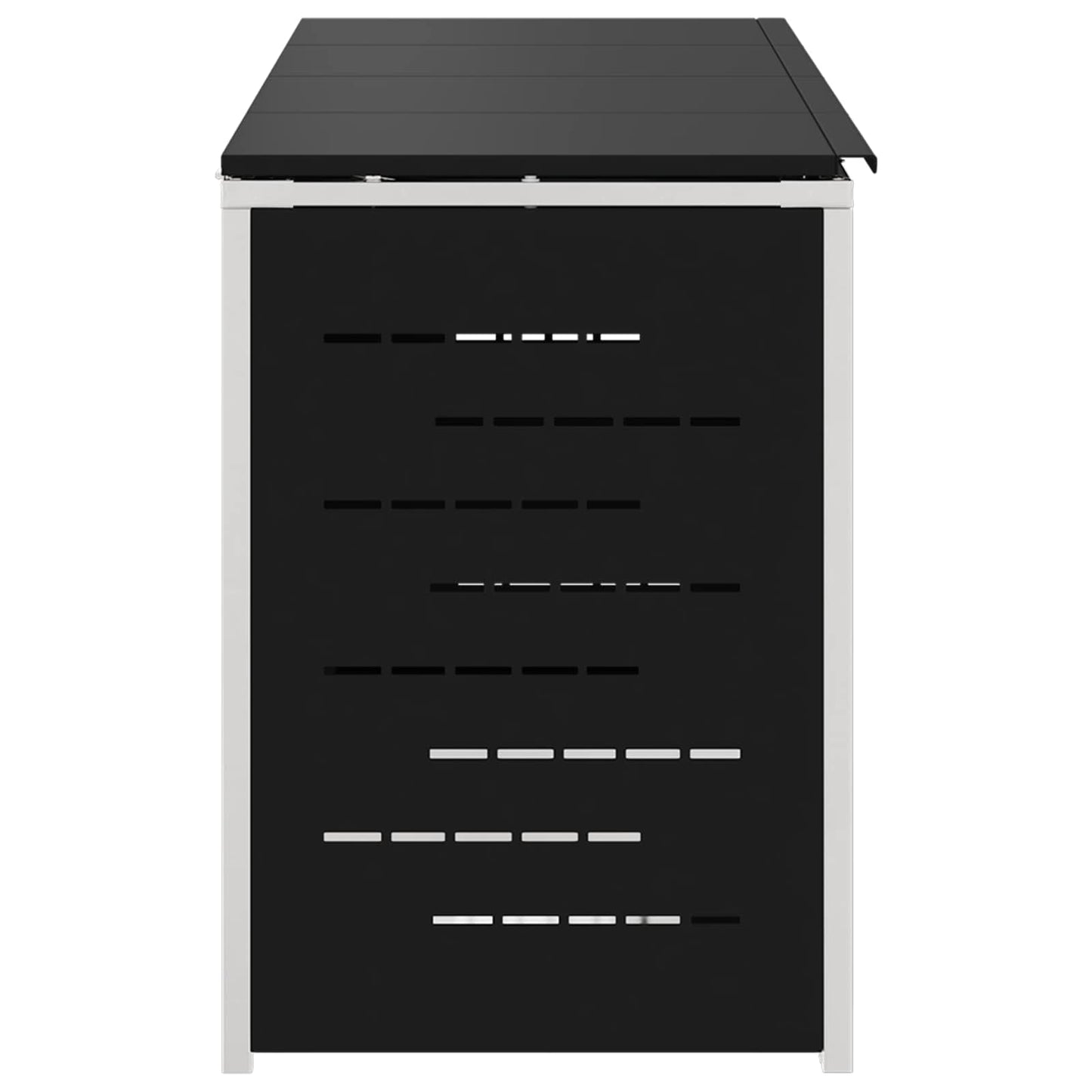 Wheelie Bin Storage Black 276 x 77.5 x 112.5 cm Stainless Steel