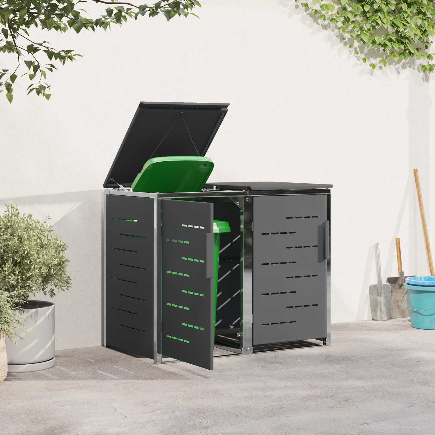 Wheelie Bin Storage Anthracite 138 x 77.5 x 112.5 cm