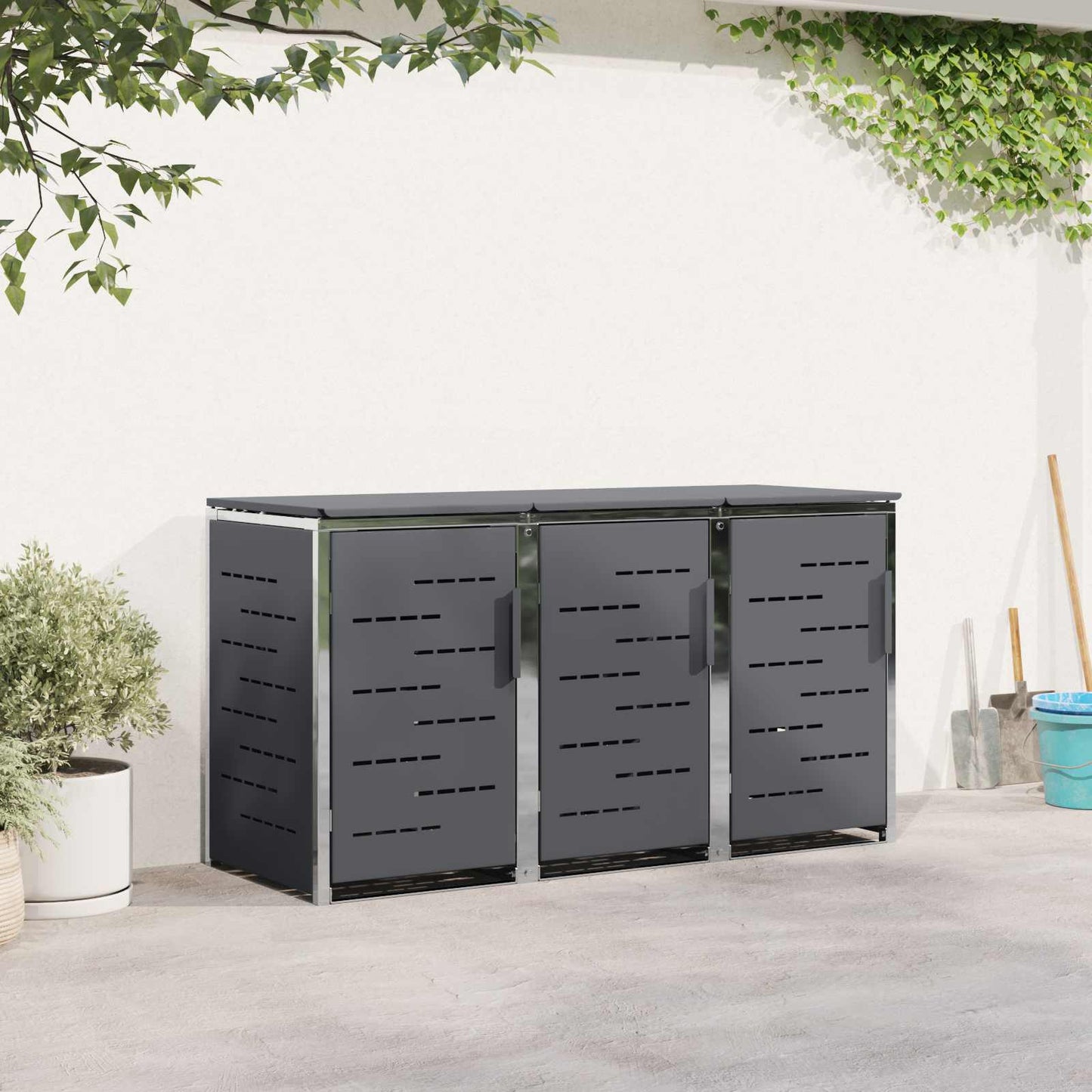 Wheelie Bin Storage Anthracite 207 x 77.5 x 112.5 cm