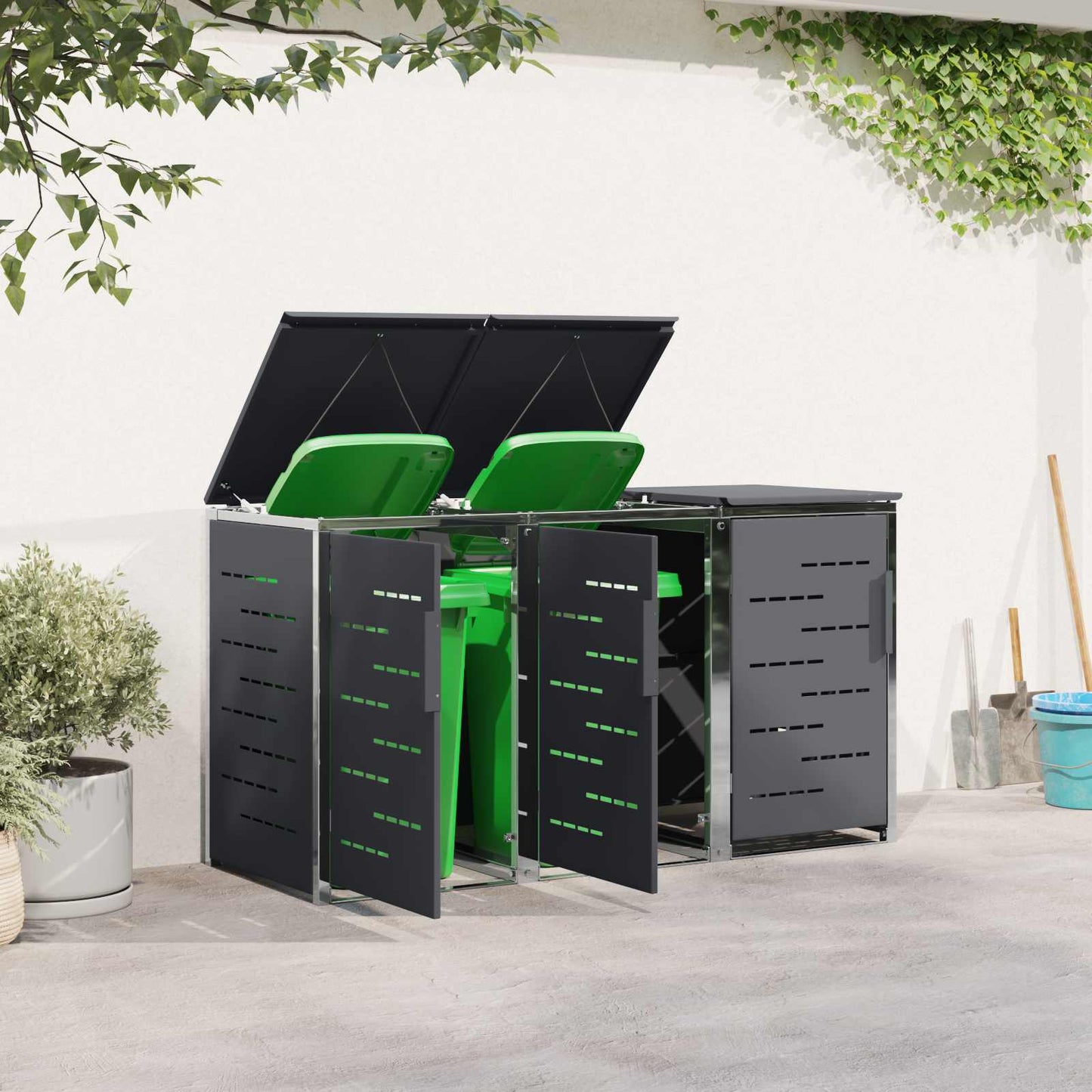Wheelie Bin Storage Anthracite 207 x 77.5 x 112.5 cm