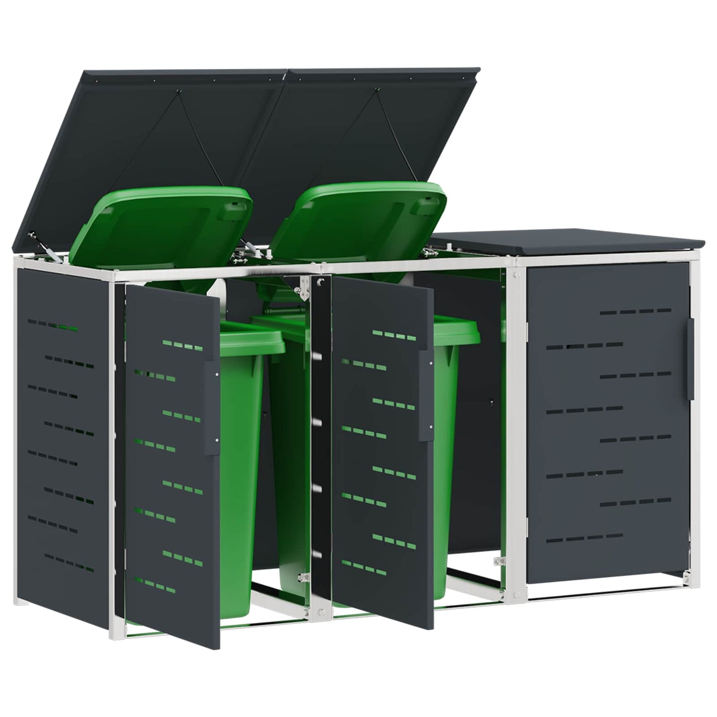 Wheelie Bin Storage Anthracite 207 x 77.5 x 112.5 cm