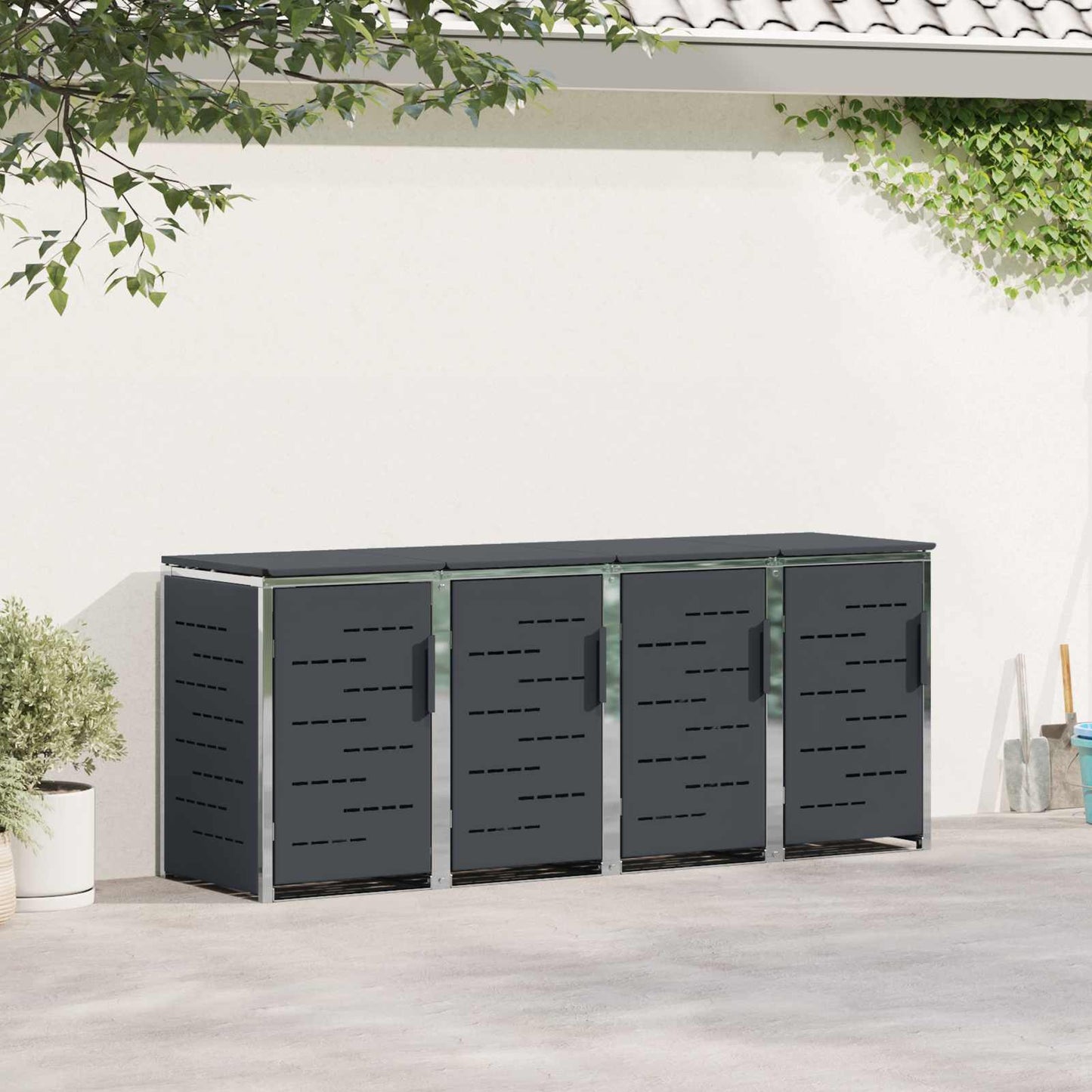 Wheelie Bin Storage Anthracite 276 x 77.5 x 112.5 cm