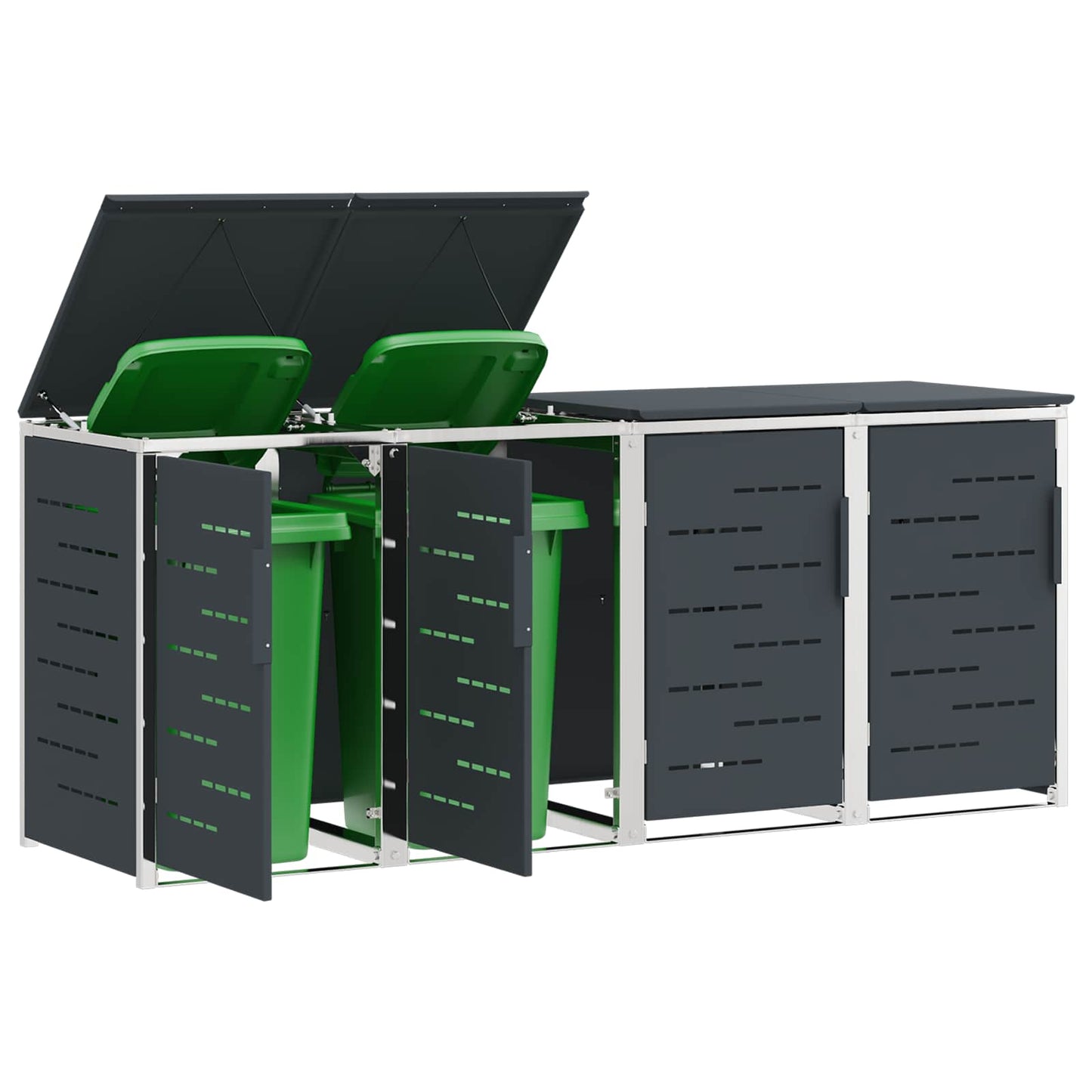 Wheelie Bin Storage Anthracite 276 x 77.5 x 112.5 cm