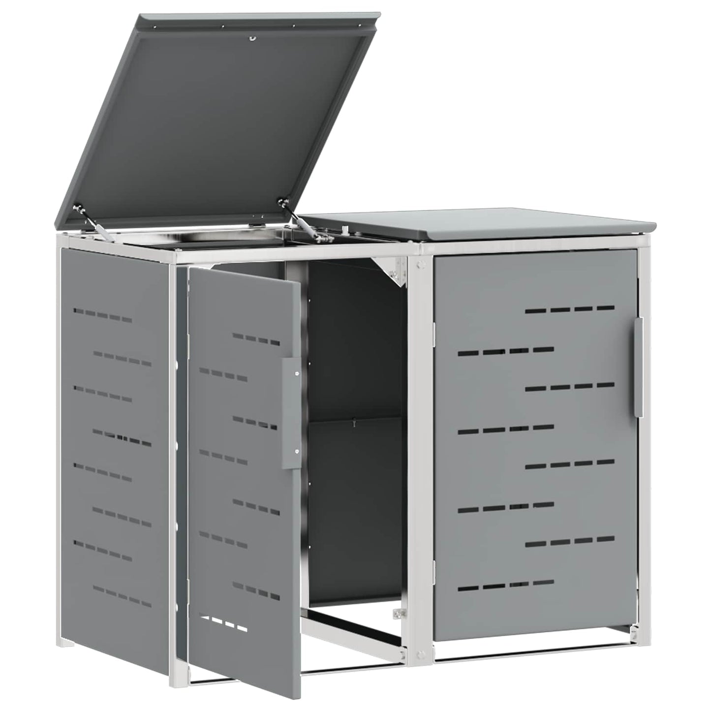 Wheelie Bin Storage Grey 138 x 77.5 x 112.5 cm Stainless Steel