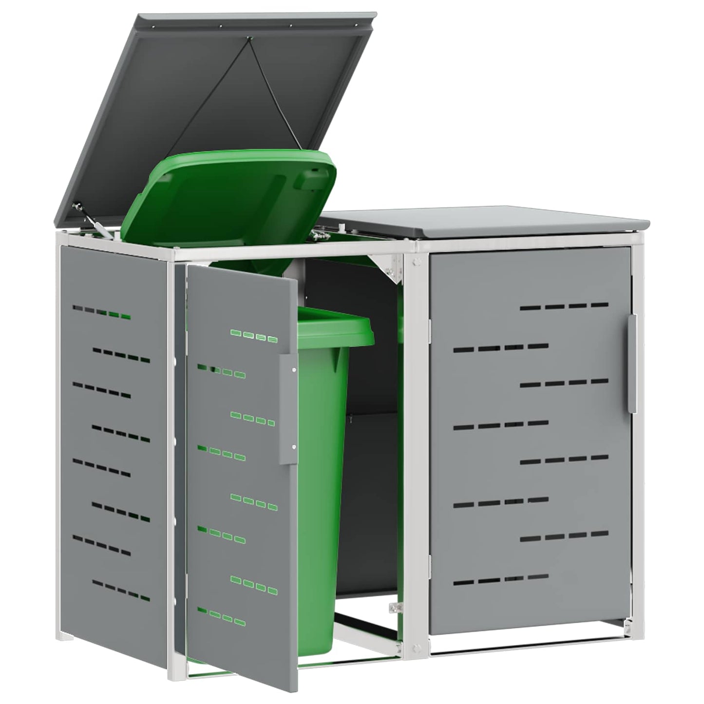 Wheelie Bin Storage Grey 138 x 77.5 x 112.5 cm Stainless Steel