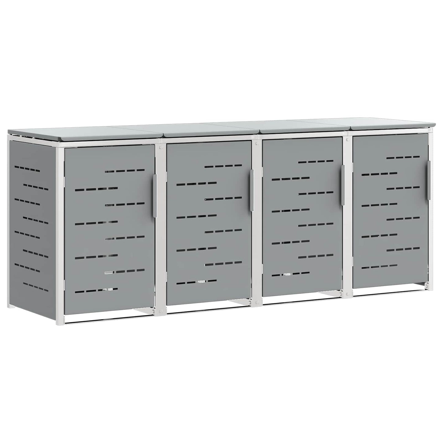 Wheelie Bin Storage Grey 276 x 77.5 x 112.5 cm Stainless Steel