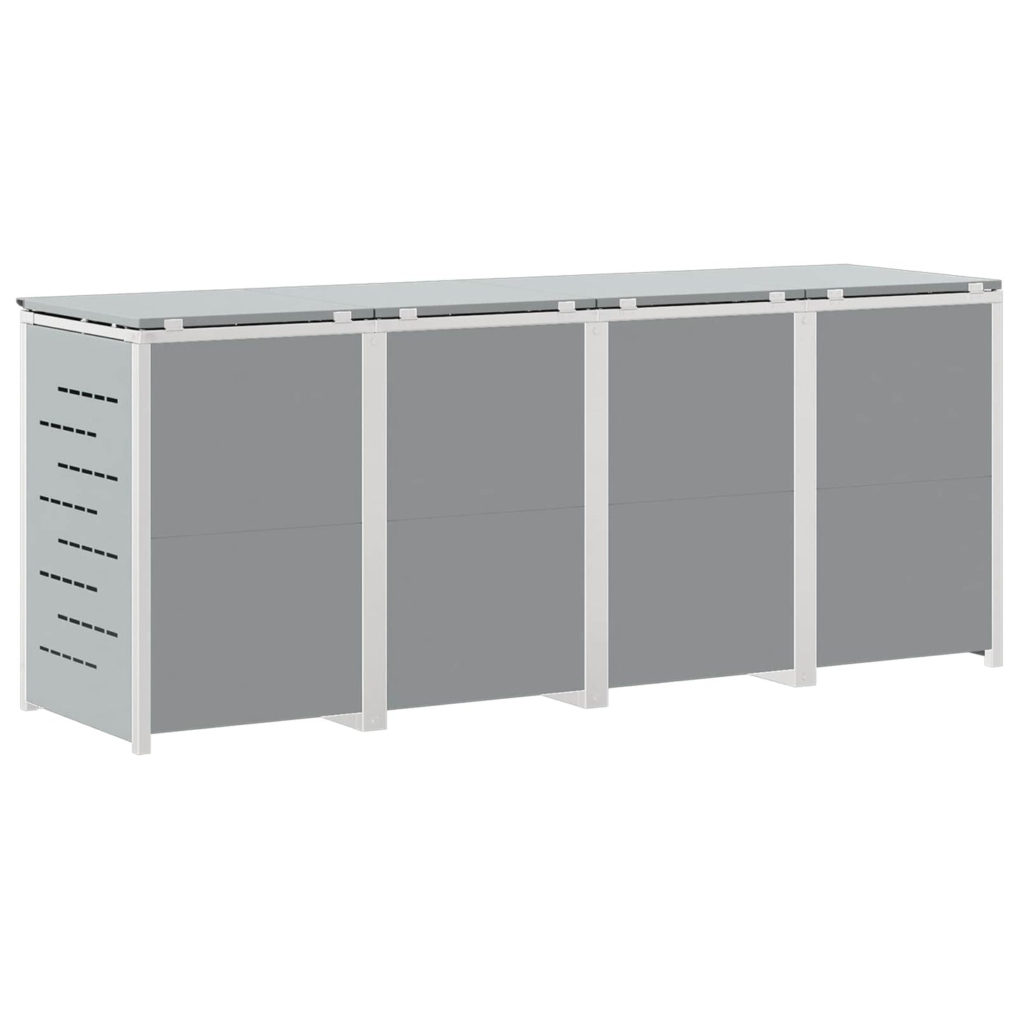 Wheelie Bin Storage Grey 276 x 77.5 x 112.5 cm Stainless Steel