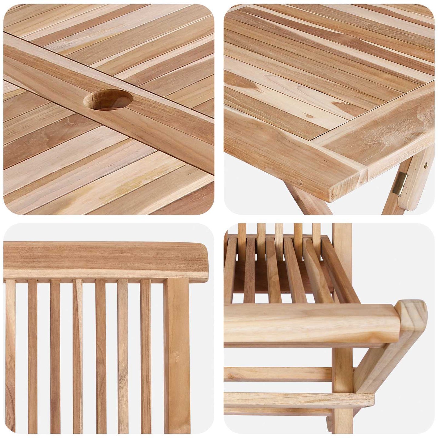Garden Furniture Set 7 pcs Natural Solid Teak Wood
