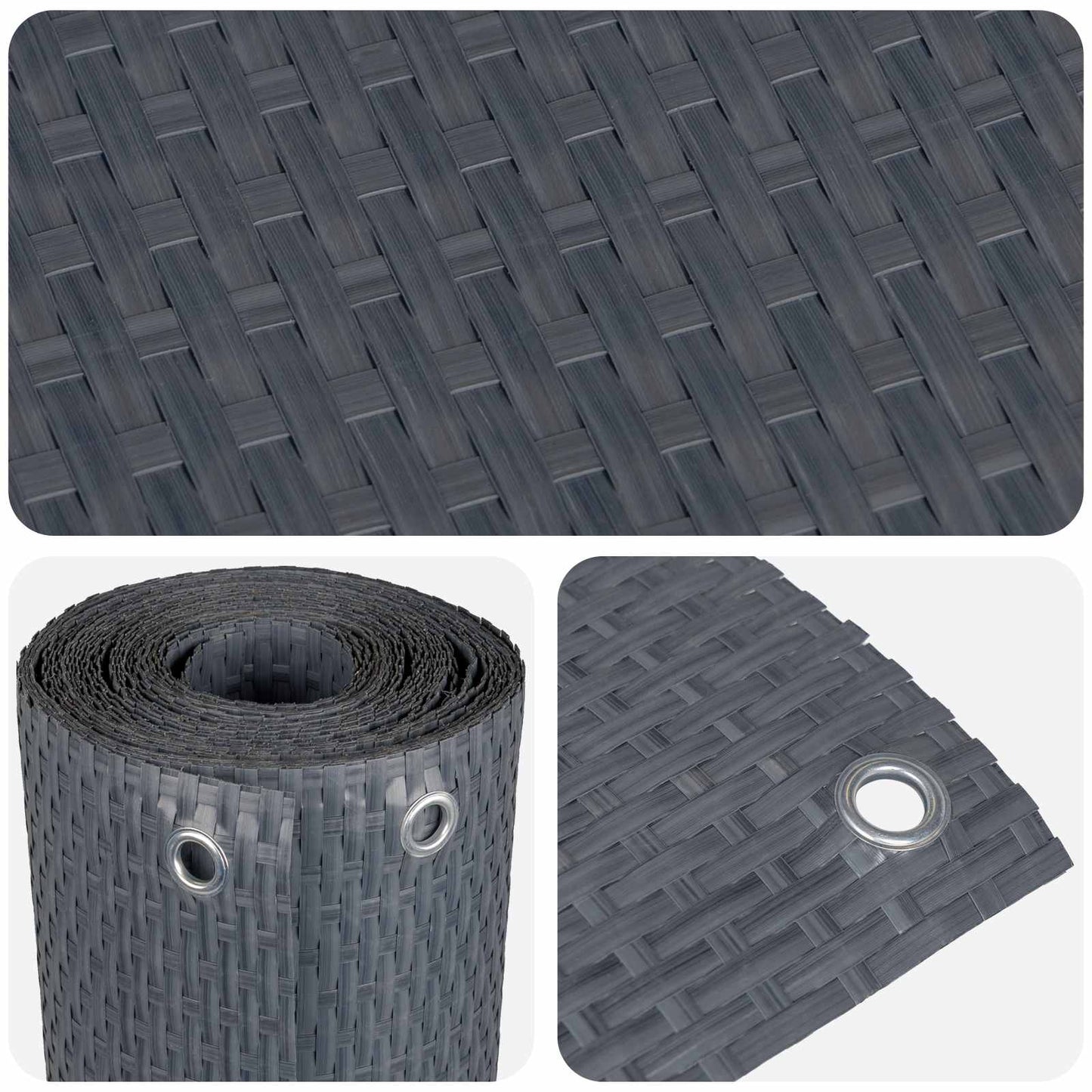 Balcony Screen with Eyelets Anthracite