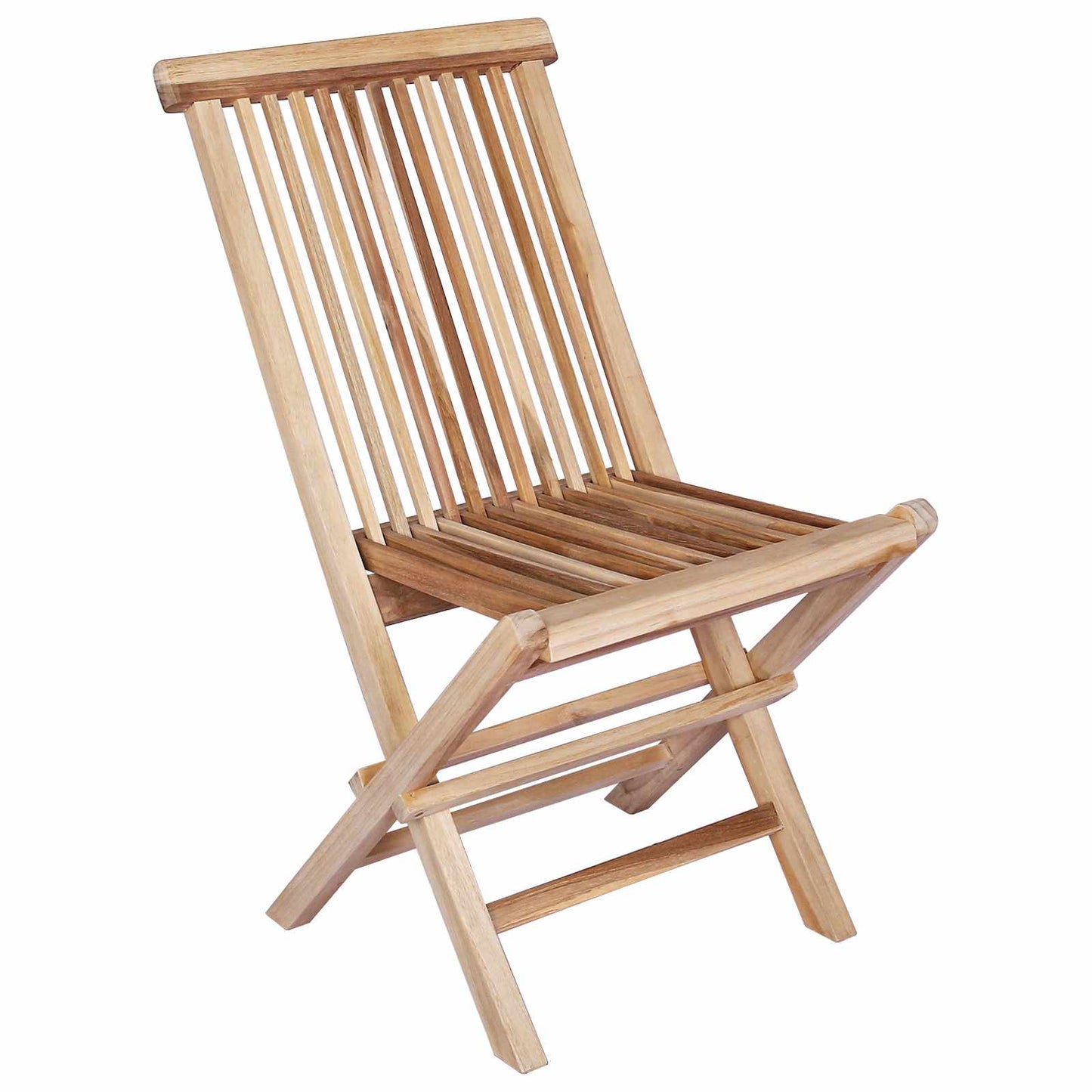 Folding Garden Chair 4 pcs Natural Solid Teak Wood