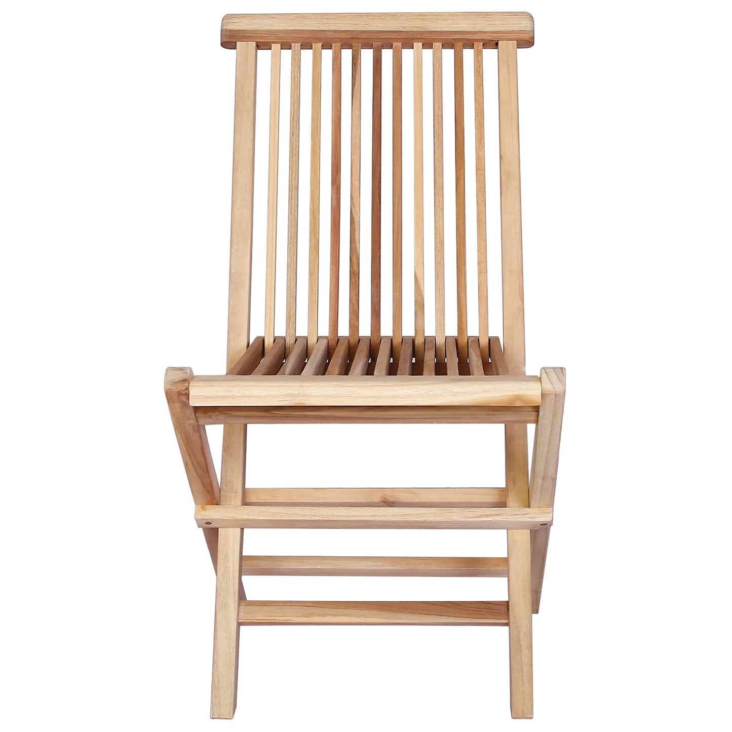 Folding Garden Chair 4 pcs Natural Solid Teak Wood