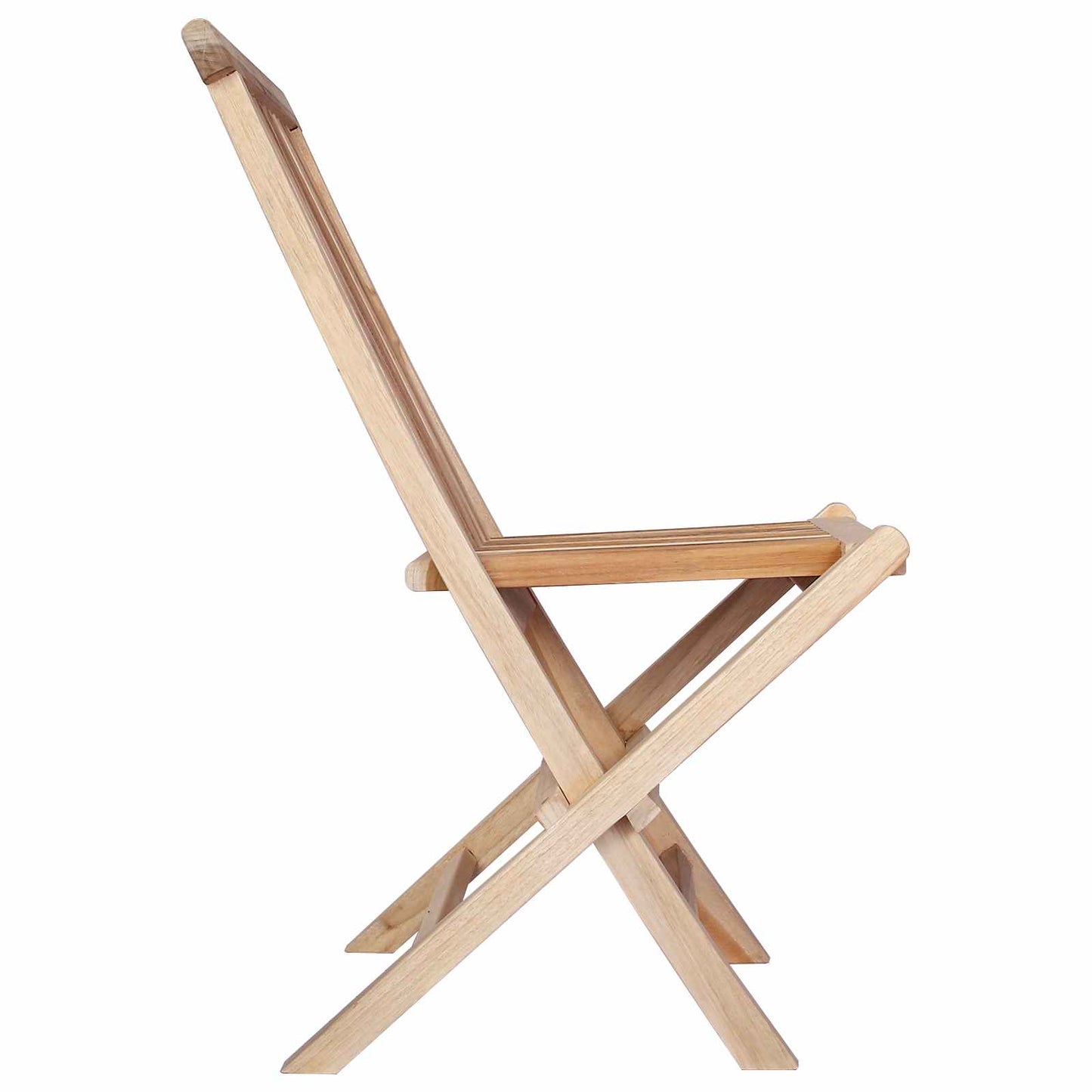 Folding Garden Chair 4 pcs Natural Solid Teak Wood