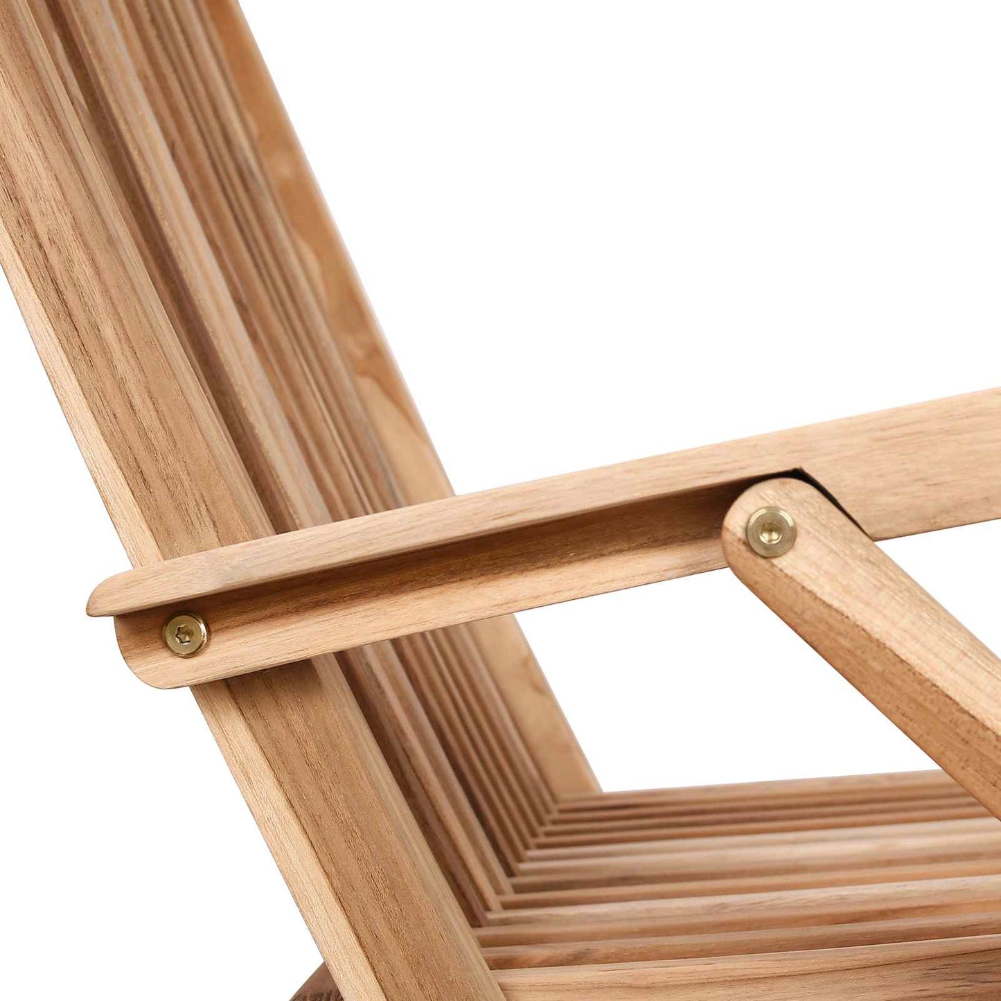 Folding Garden Chair 2 pcs Natural Solid Teak Wood