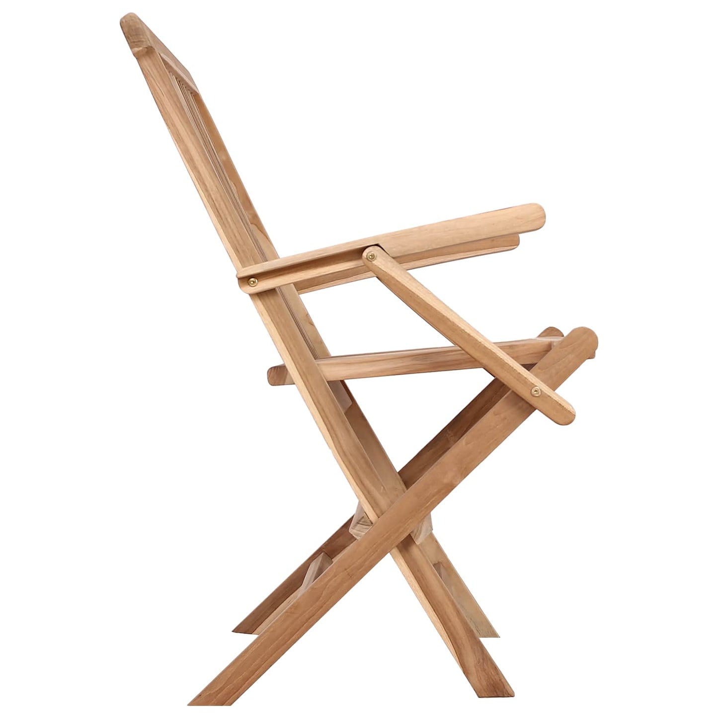 Folding Garden Chair 2 pcs Natural Solid Teak Wood